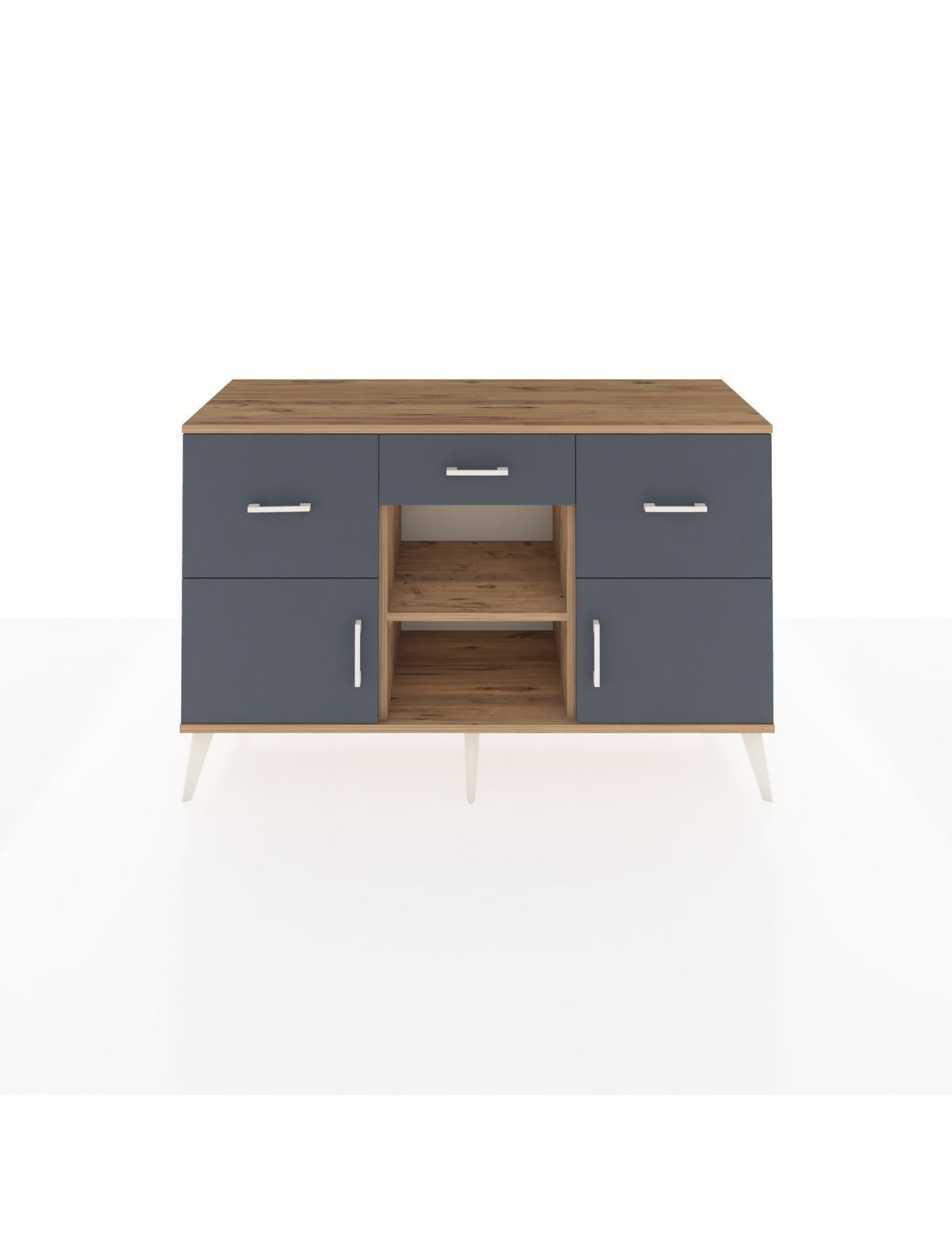 Kronos Konsol Tek Raflı 3 Çekmeceli 3 Kapaklı 132x59x83 - S606M010V26C