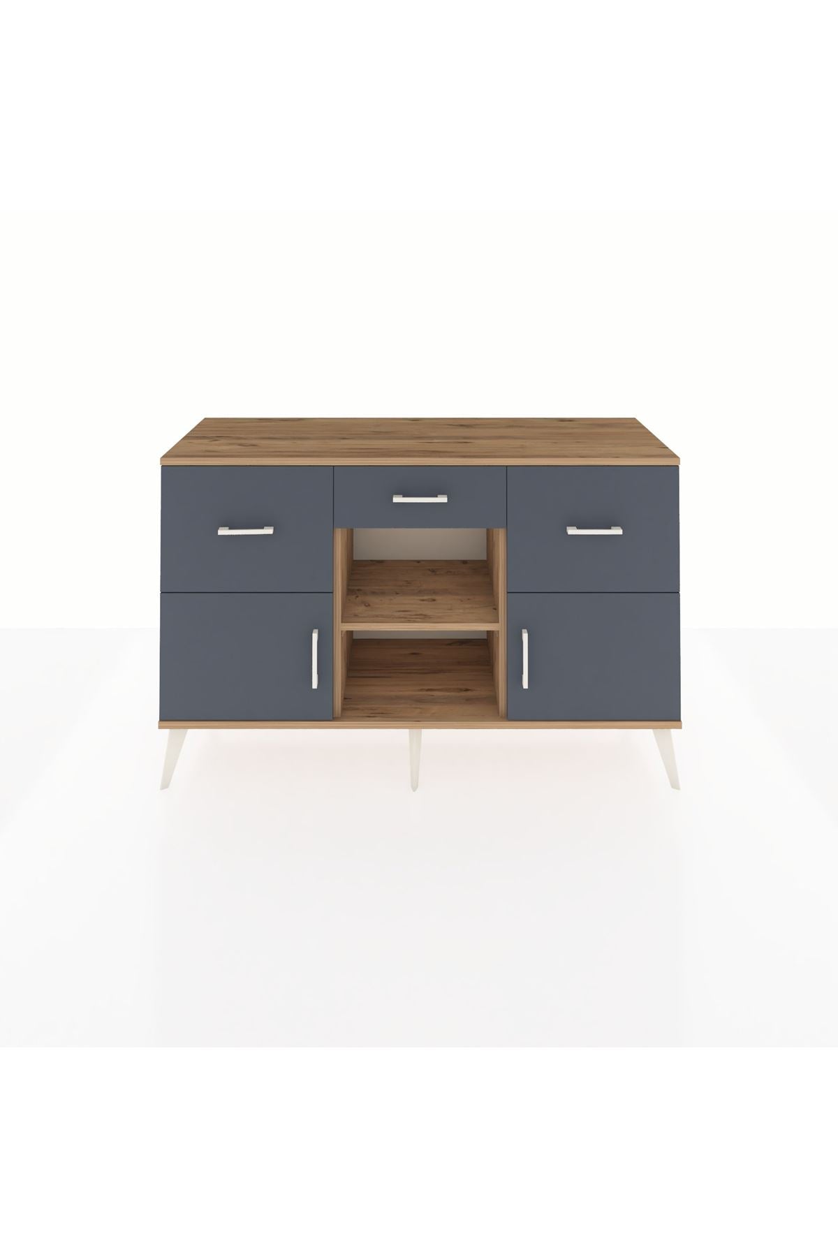Kronos Konsol Tek Raflı 3 Çekmeceli 3 Kapaklı 132x59x83 - S606M010V26C