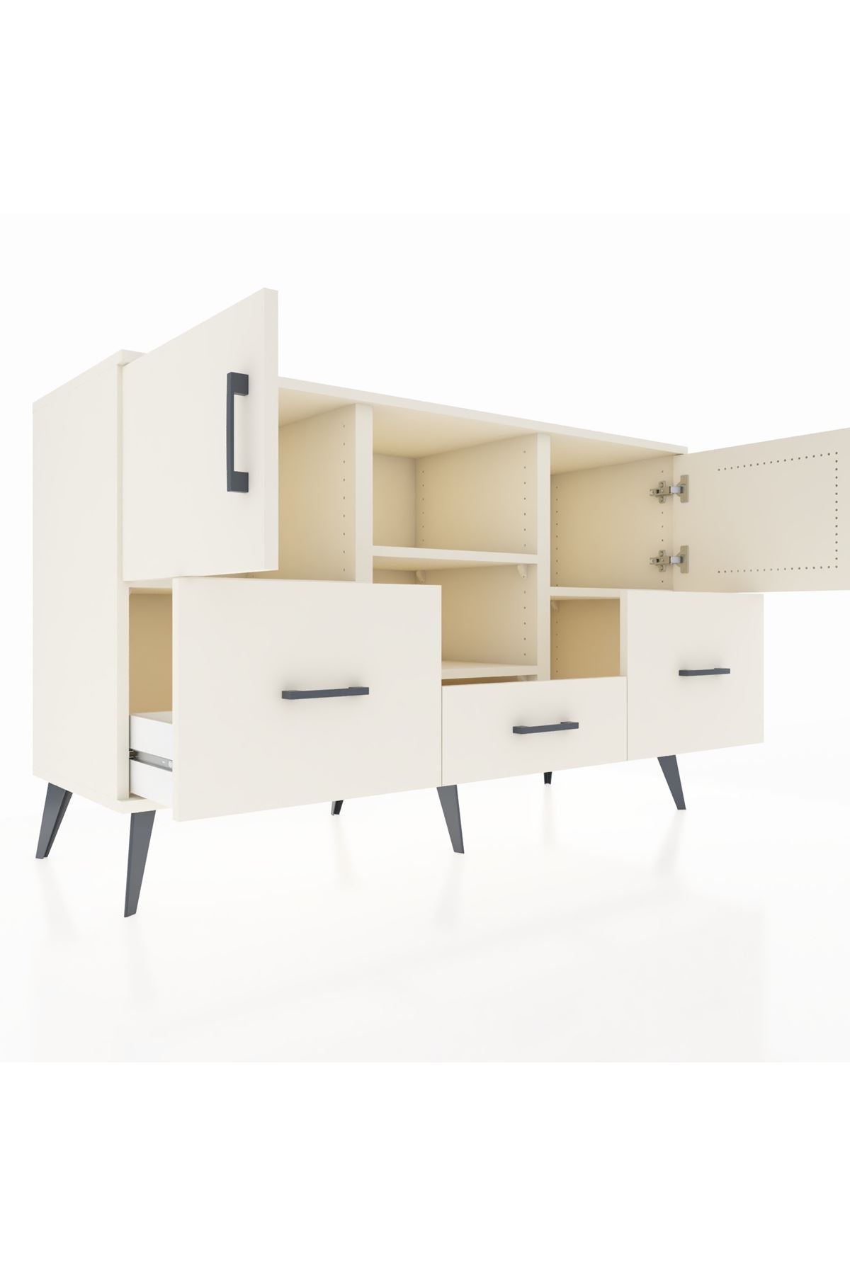 Kronos Konsol 4 Raflı 3 Çekmeceli 3 Kapaklı 132x59x83 - S606M011V04C