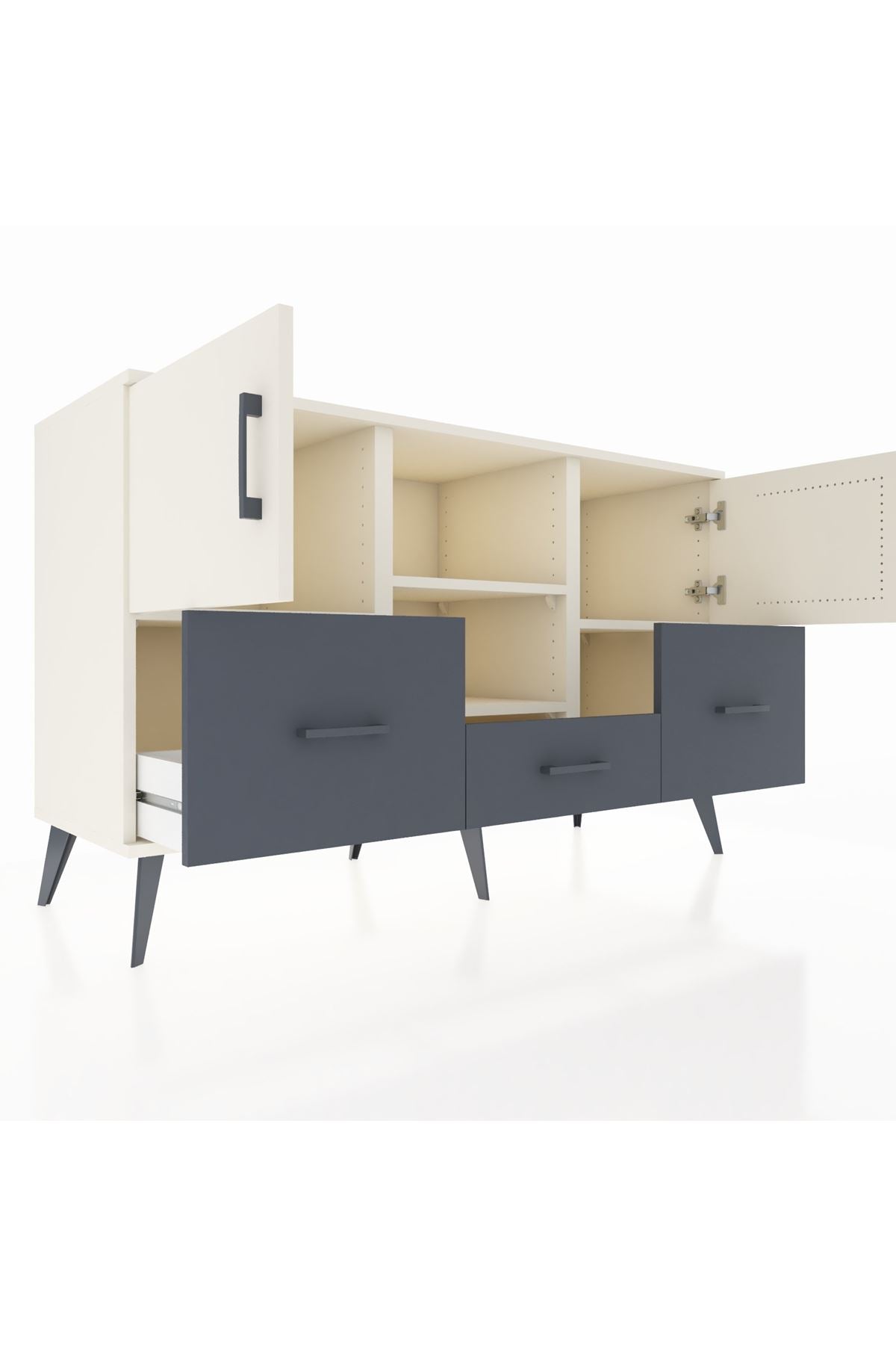 Kronos Konsol 4 Raflı 3 Çekmeceli 3 Kapaklı 132x59x83 - S606M011V05C