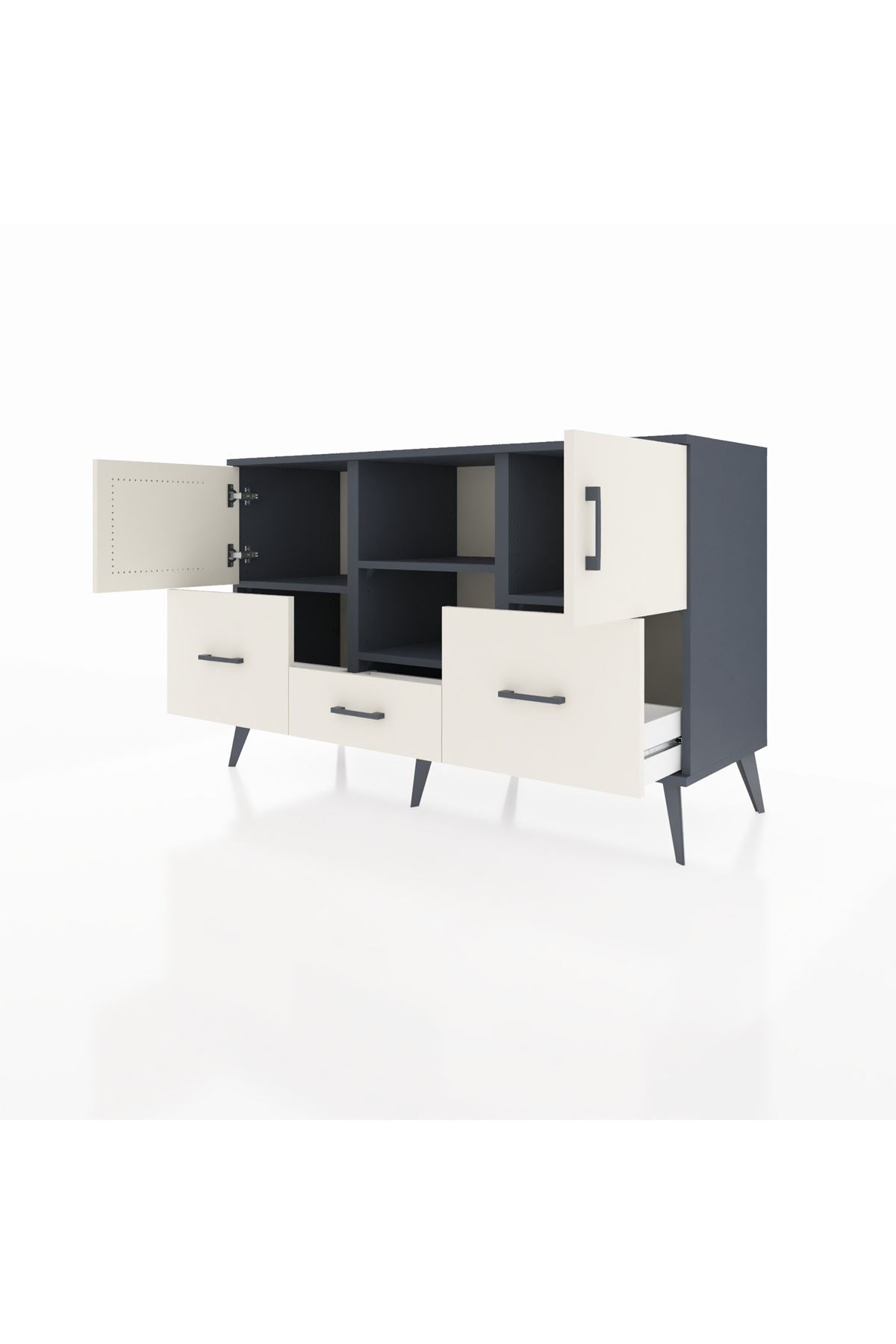 Kronos Konsol 4 Raflı 3 Çekmeceli 3 Kapaklı 132x59x83 - S606M011V13C