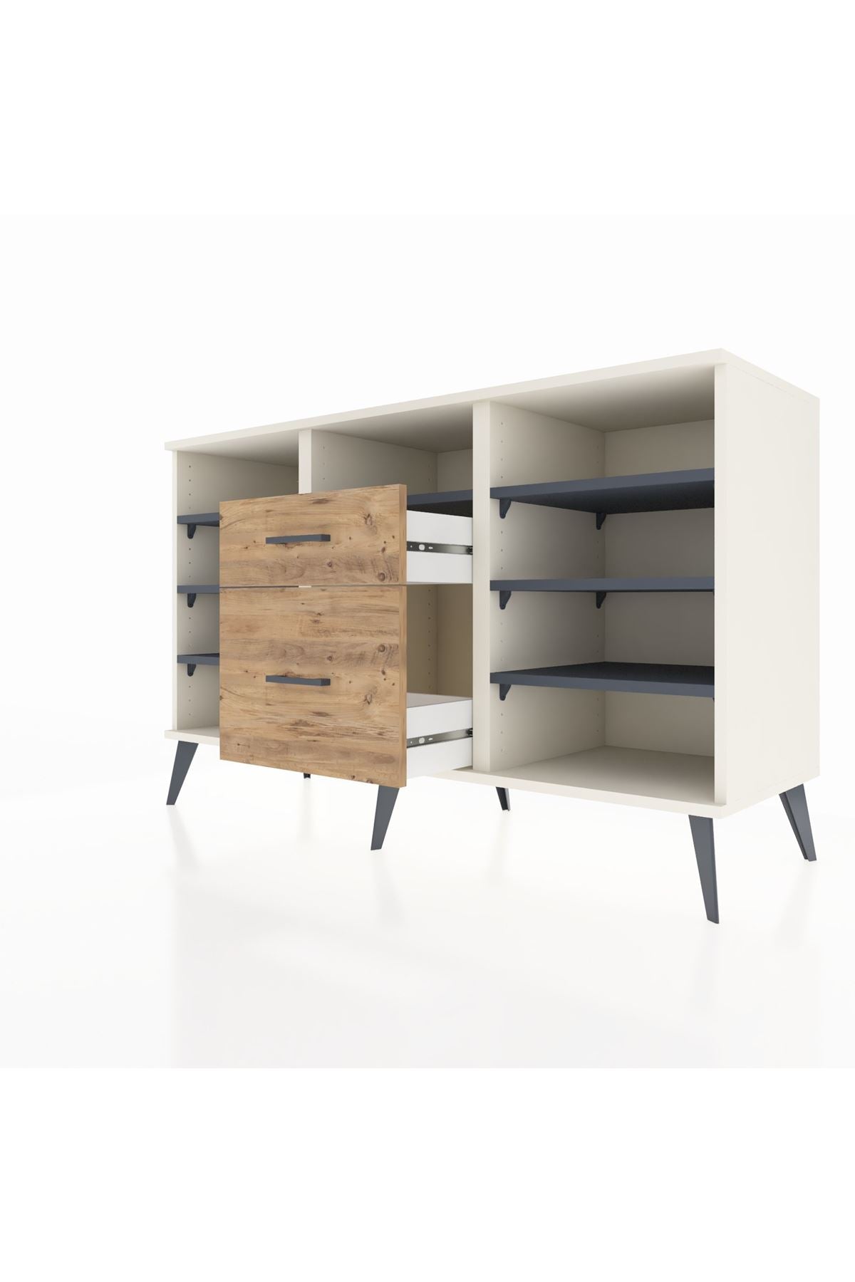 Kronos Konsol 7 Raflı 2 Çekmeceli 132x59x83 - S606M013V09C