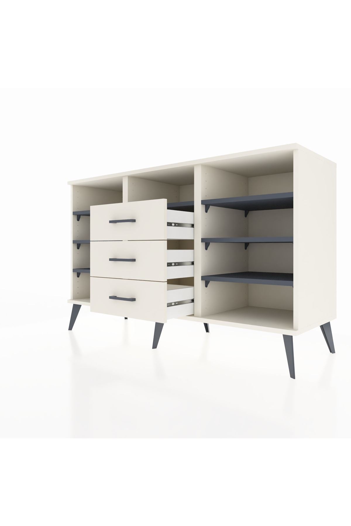 Kronos Konsol 7 Raflı 3 Çekmeceli 132x59x83 - S606M014V07C