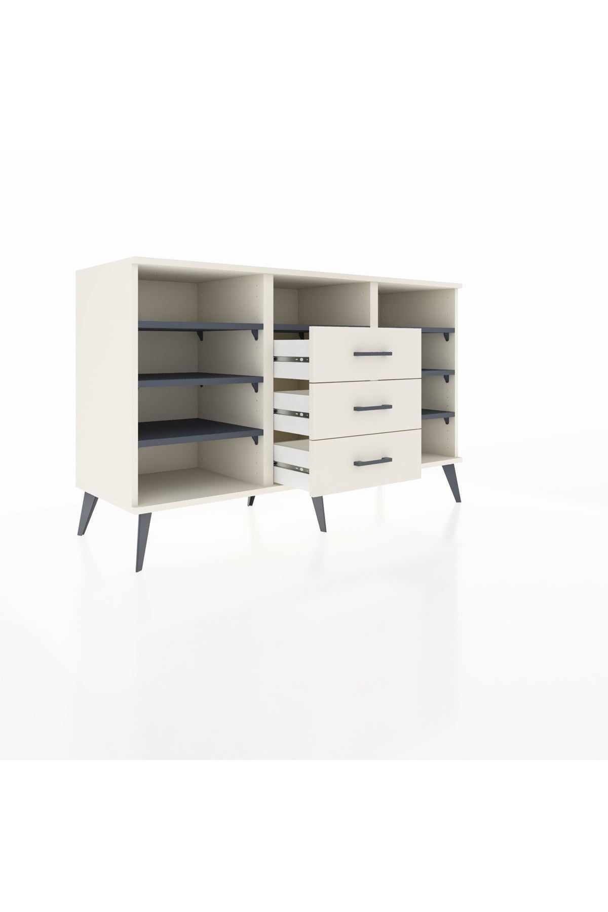 Kronos Konsol 7 Raflı 3 Çekmeceli 132x59x83 - S606M014V07C