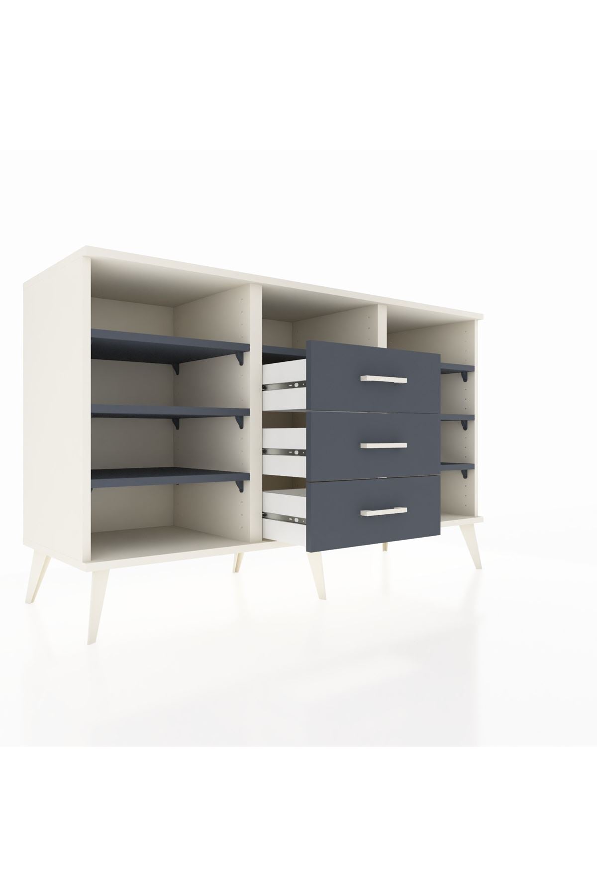 Kronos Konsol 7 Raflı 3 Çekmeceli 132x59x83 - S606M014V08C