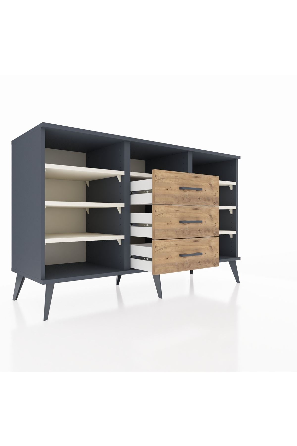 Kronos Konsol 7 Raflı 3 Çekmeceli 132x59x83 - S606M014V15C