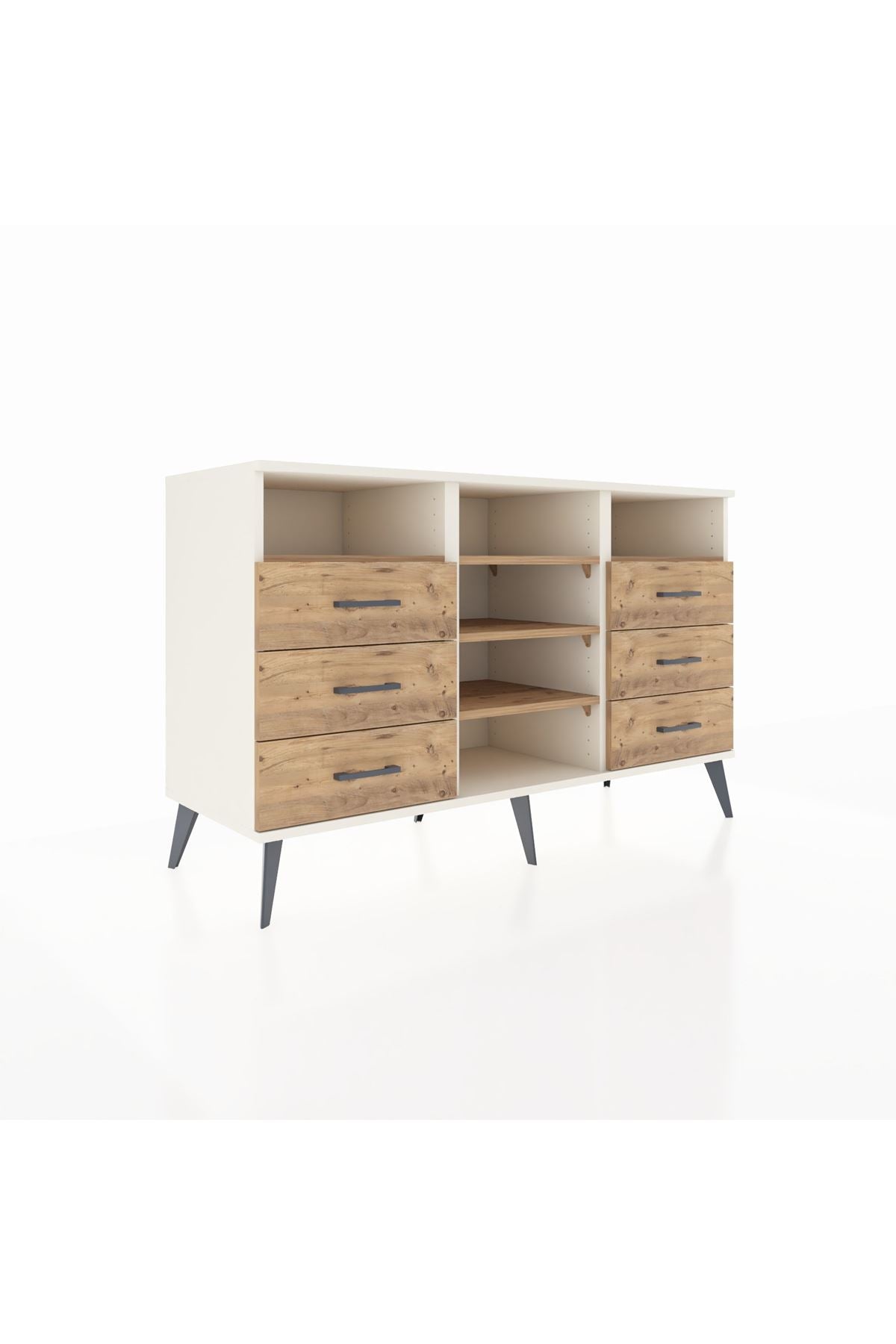 Kronos Konsol 5 Raflı 6 Çekmeceli 132x59x83 - S606M015V03C
