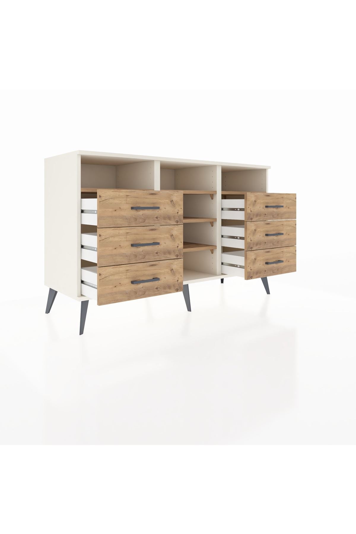Kronos Konsol 5 Raflı 6 Çekmeceli 132x59x83 - S606M015V03C
