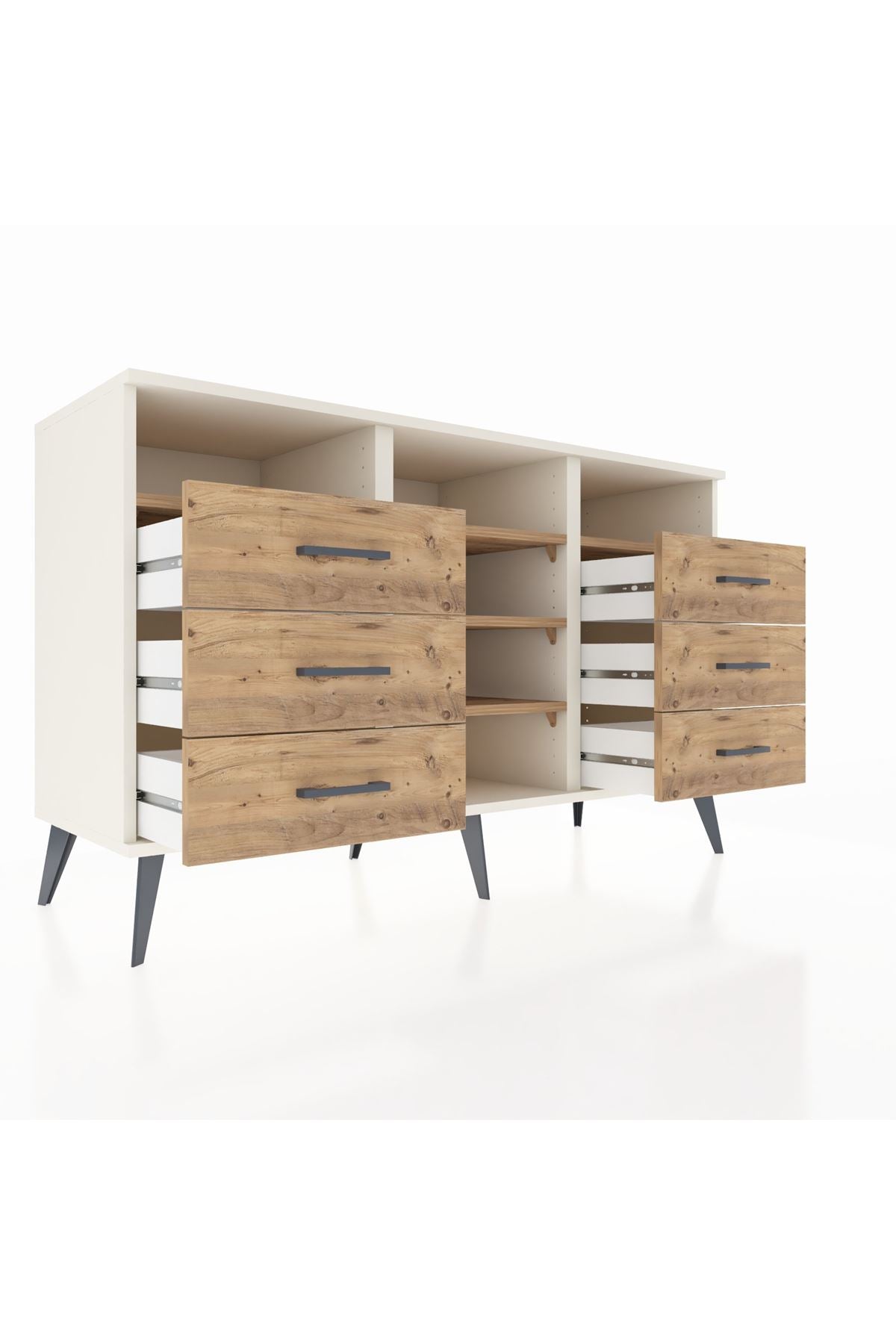 Kronos Konsol 5 Raflı 6 Çekmeceli 132x59x83 - S606M015V03C