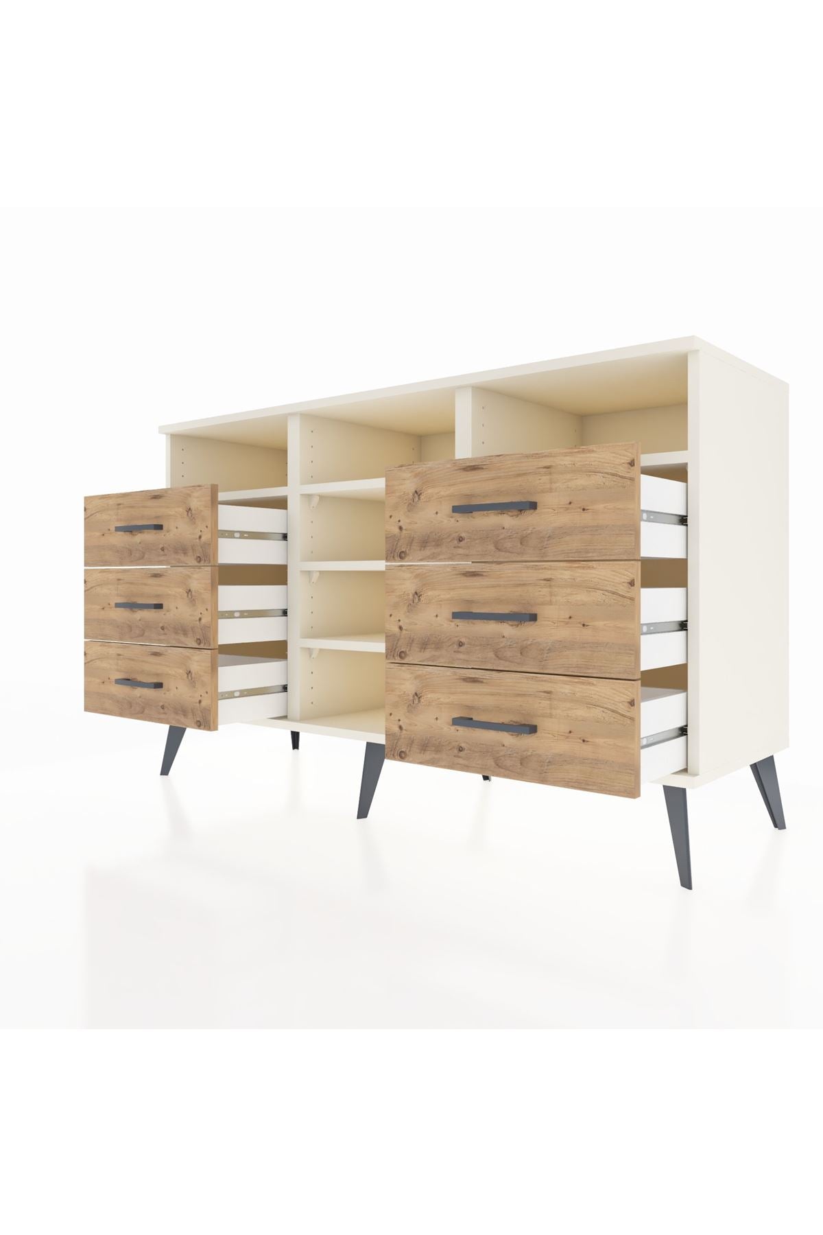 Kronos Konsol 5 Raflı 6 Çekmeceli 132x59x83 - S606M015V06C