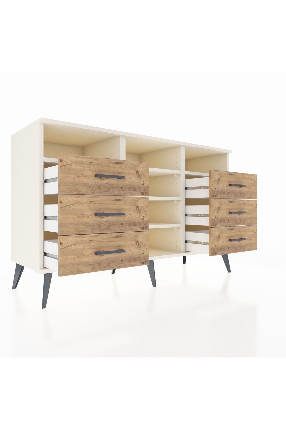 Kronos Konsol 5 Raflı 6 Çekmeceli 132x59x83 - S606M015V06C