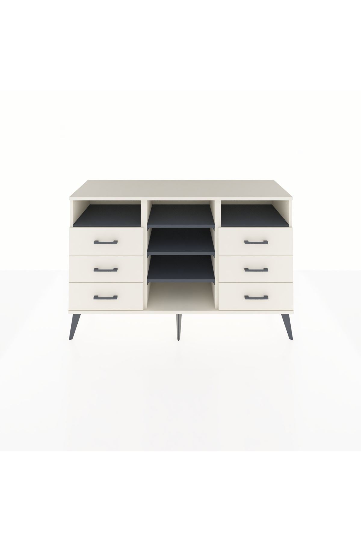 Kronos Konsol 5 Raflı 6 Çekmeceli 132x59x83 - S606M015V07C