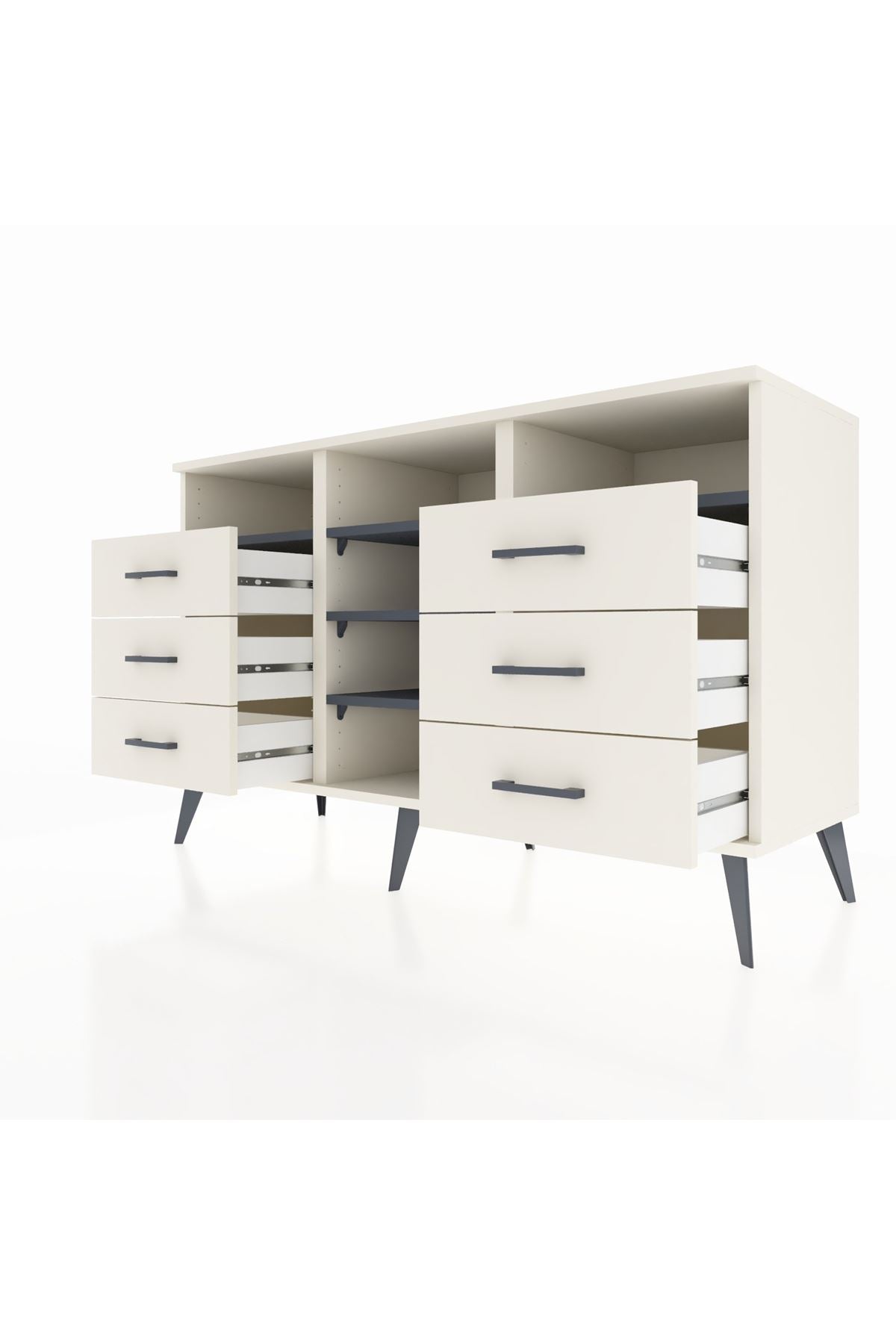 Kronos Konsol 5 Raflı 6 Çekmeceli 132x59x83 - S606M015V07C