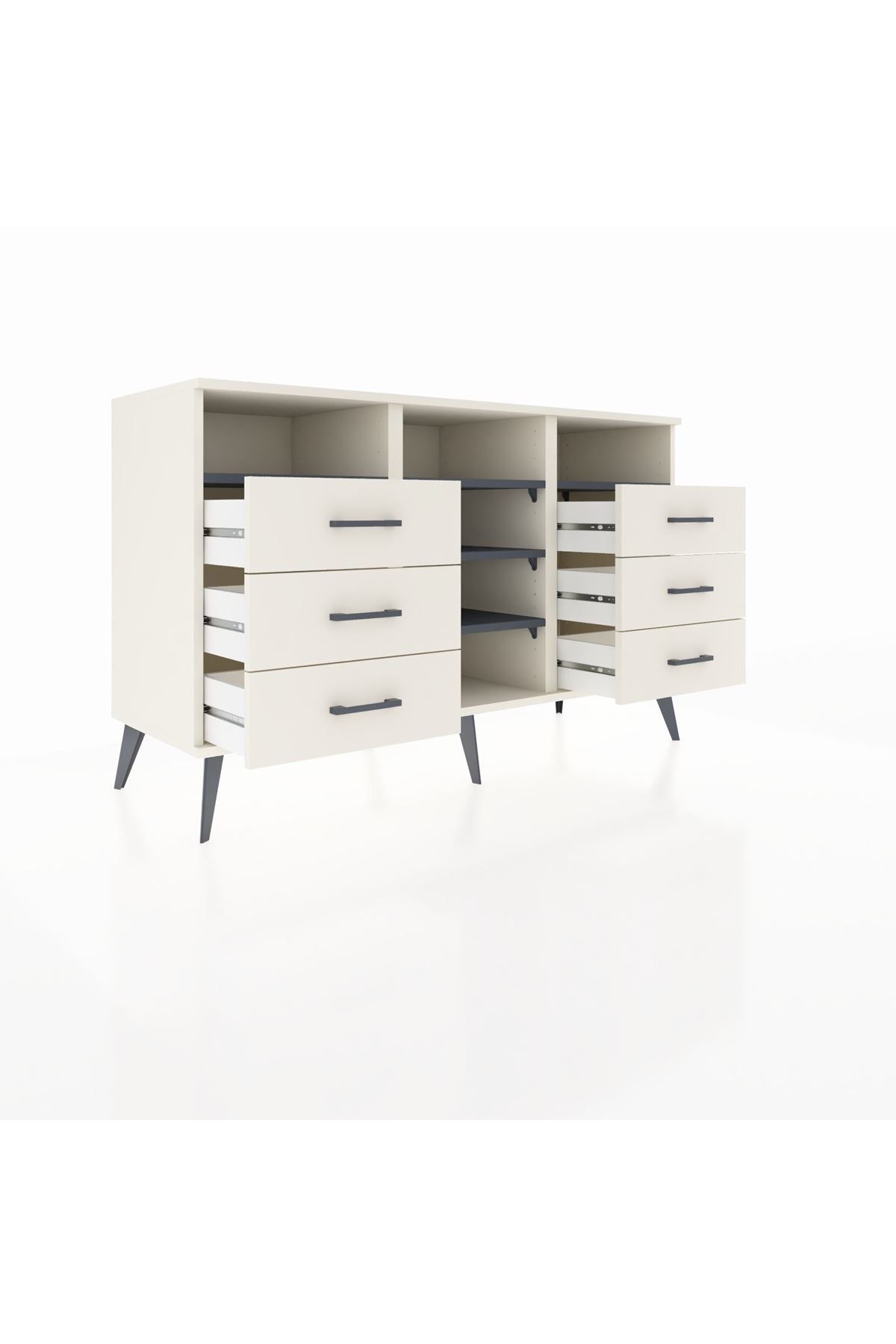 Kronos Konsol 5 Raflı 6 Çekmeceli 132x59x83 - S606M015V07C