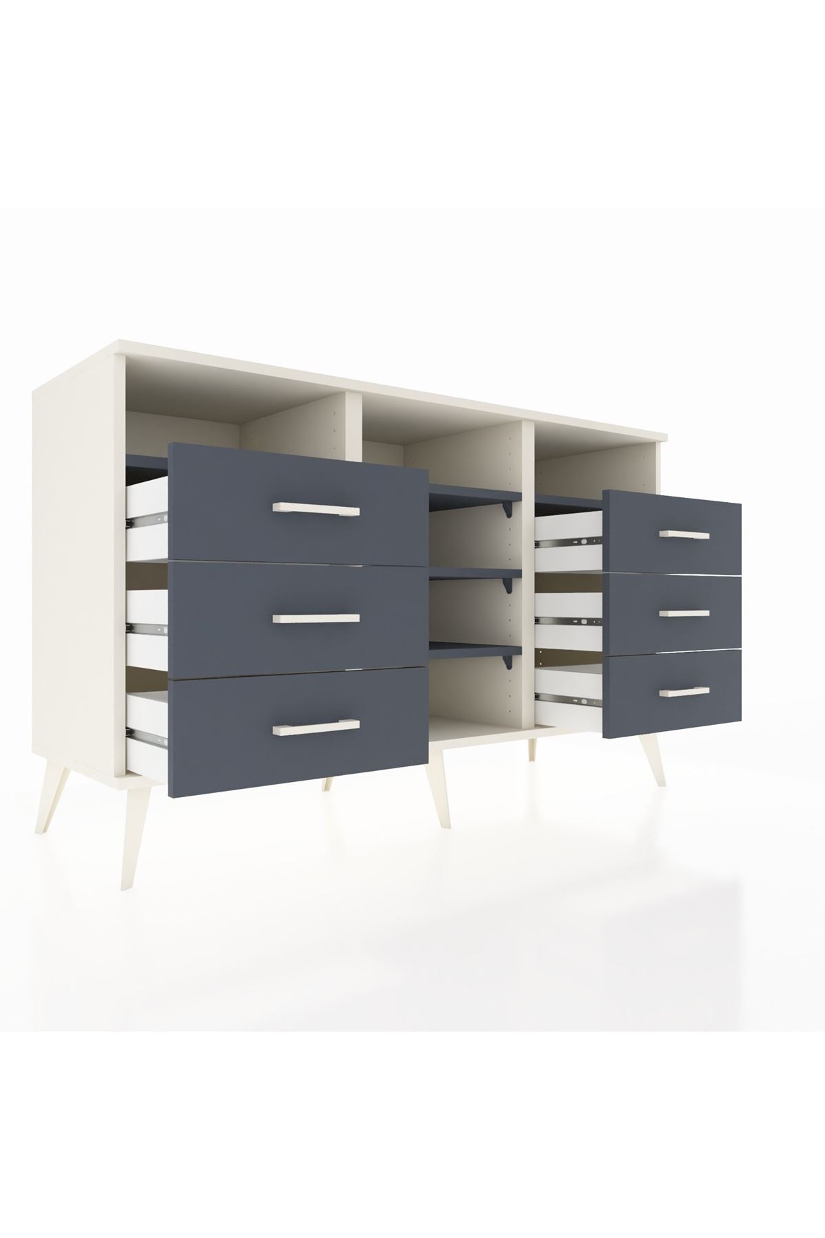 Kronos Konsol 5 Raflı 6 Çekmeceli 132x59x83 - S606M015V08C