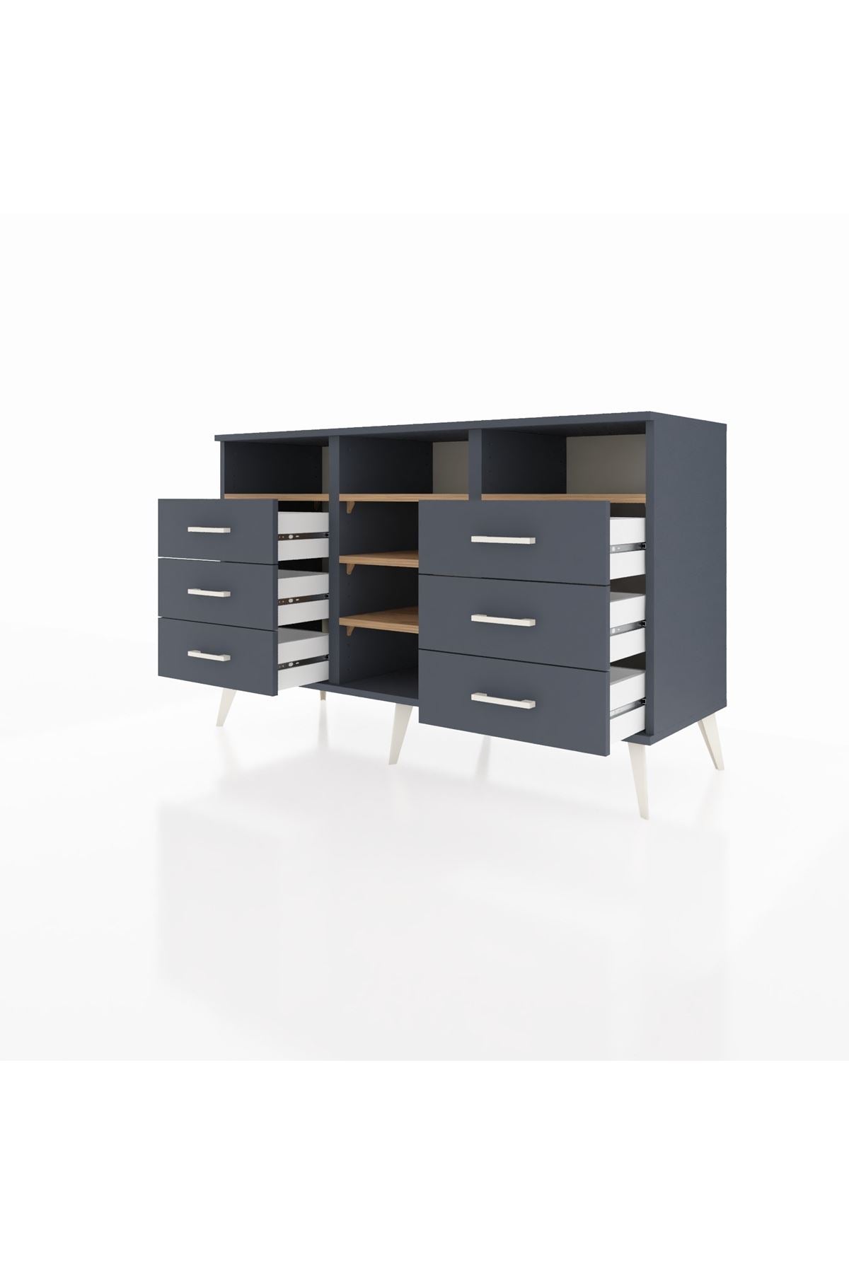 Kronos Konsol 5 Raflı 6 Çekmeceli 132x59x83 - S606M015V11C