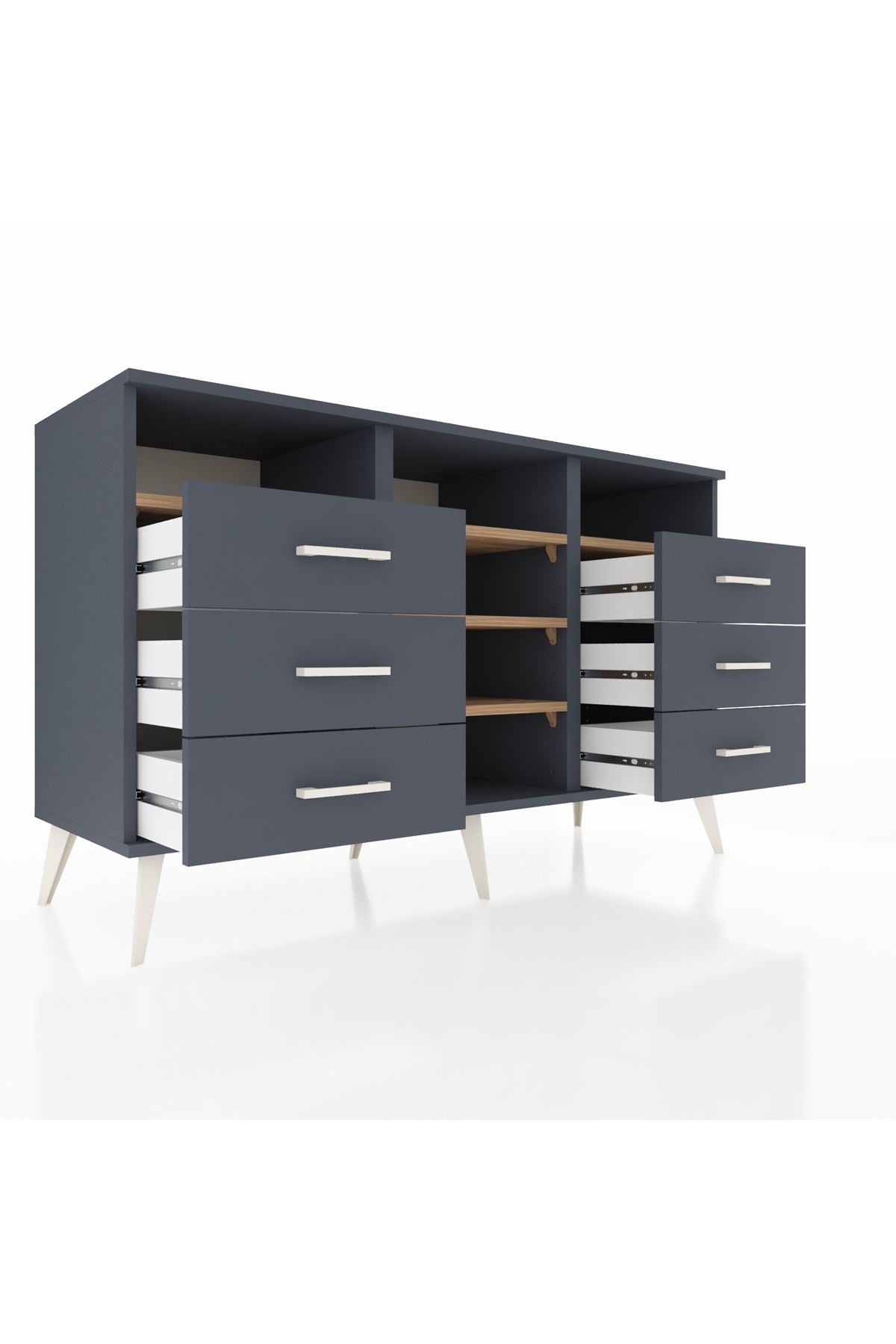 Kronos Konsol 5 Raflı 6 Çekmeceli 132x59x83 - S606M015V11C