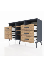 Kronos Konsol 5 Raflı 6 Çekmeceli 132x59x83 - S606M015V12C