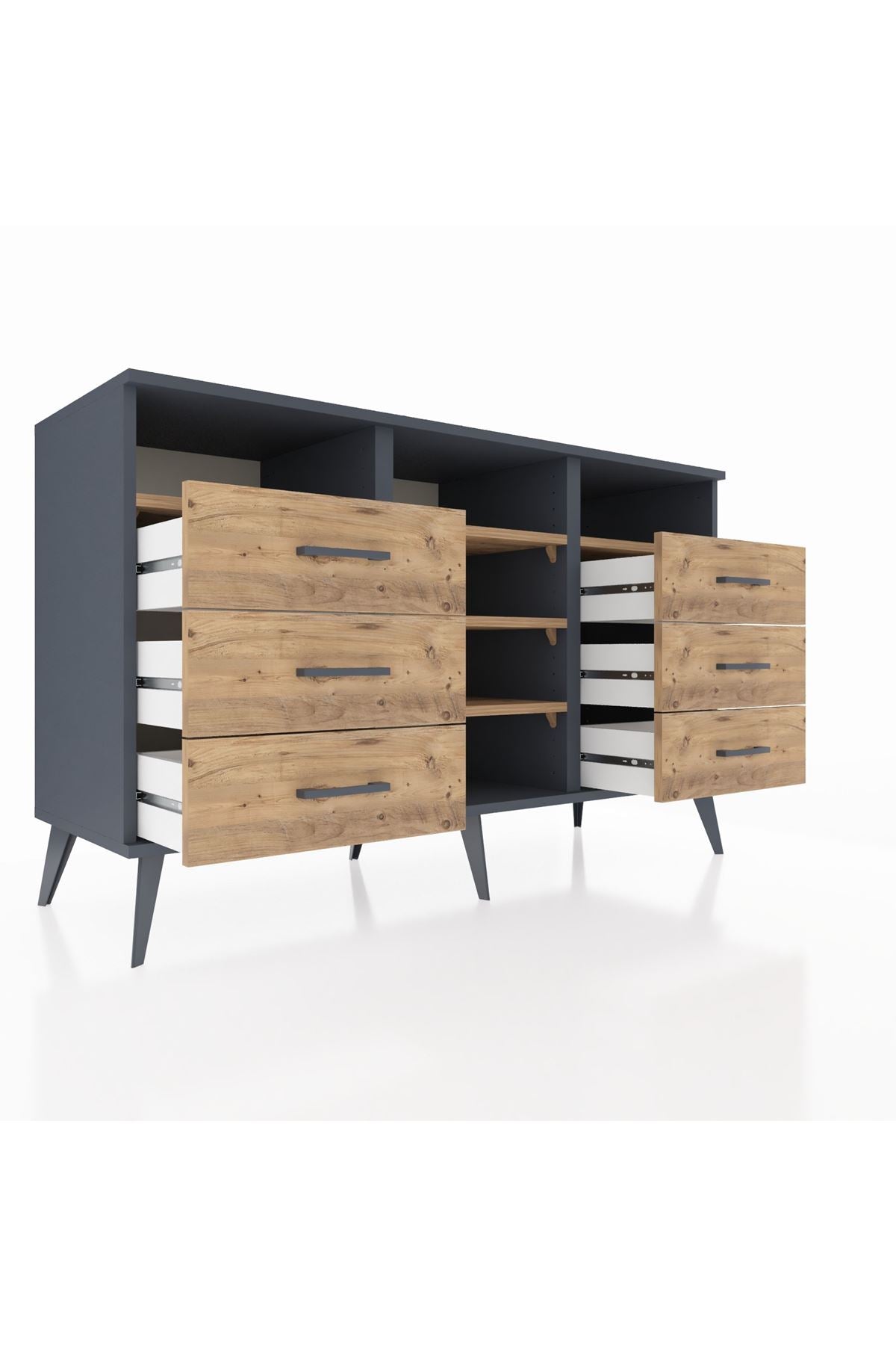Kronos Konsol 5 Raflı 6 Çekmeceli 132x59x83 - S606M015V12C