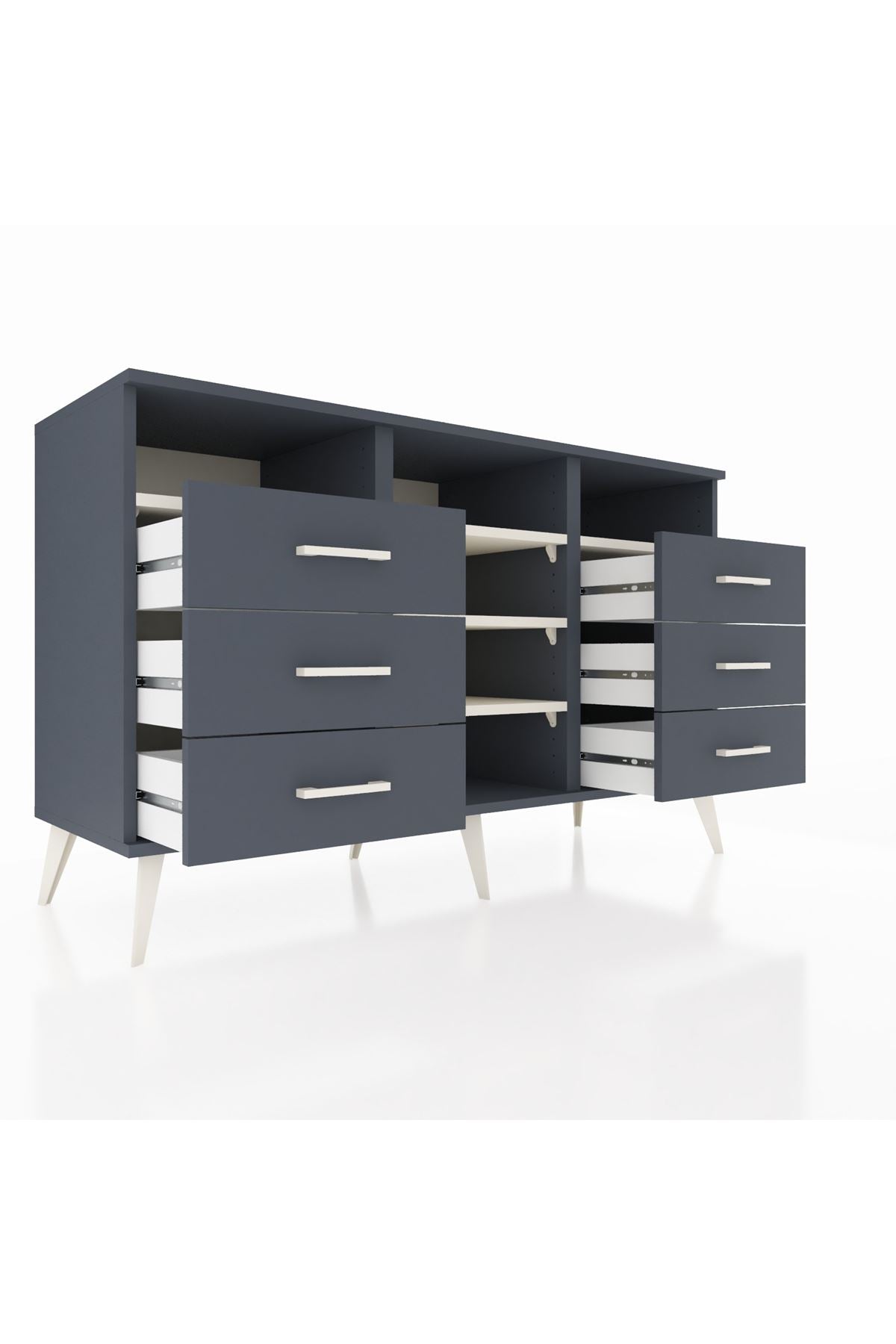 Kronos Konsol 5 Raflı 6 Çekmeceli 132x59x83 - S606M015V14C