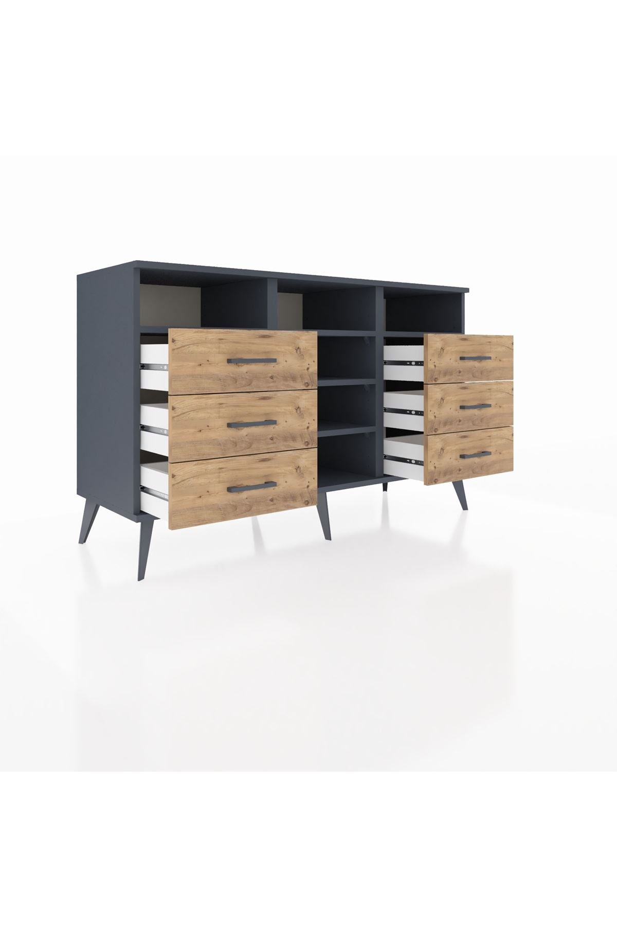 Kronos Konsol 5 Raflı 6 Çekmeceli 132x59x83 - S606M015V18C
