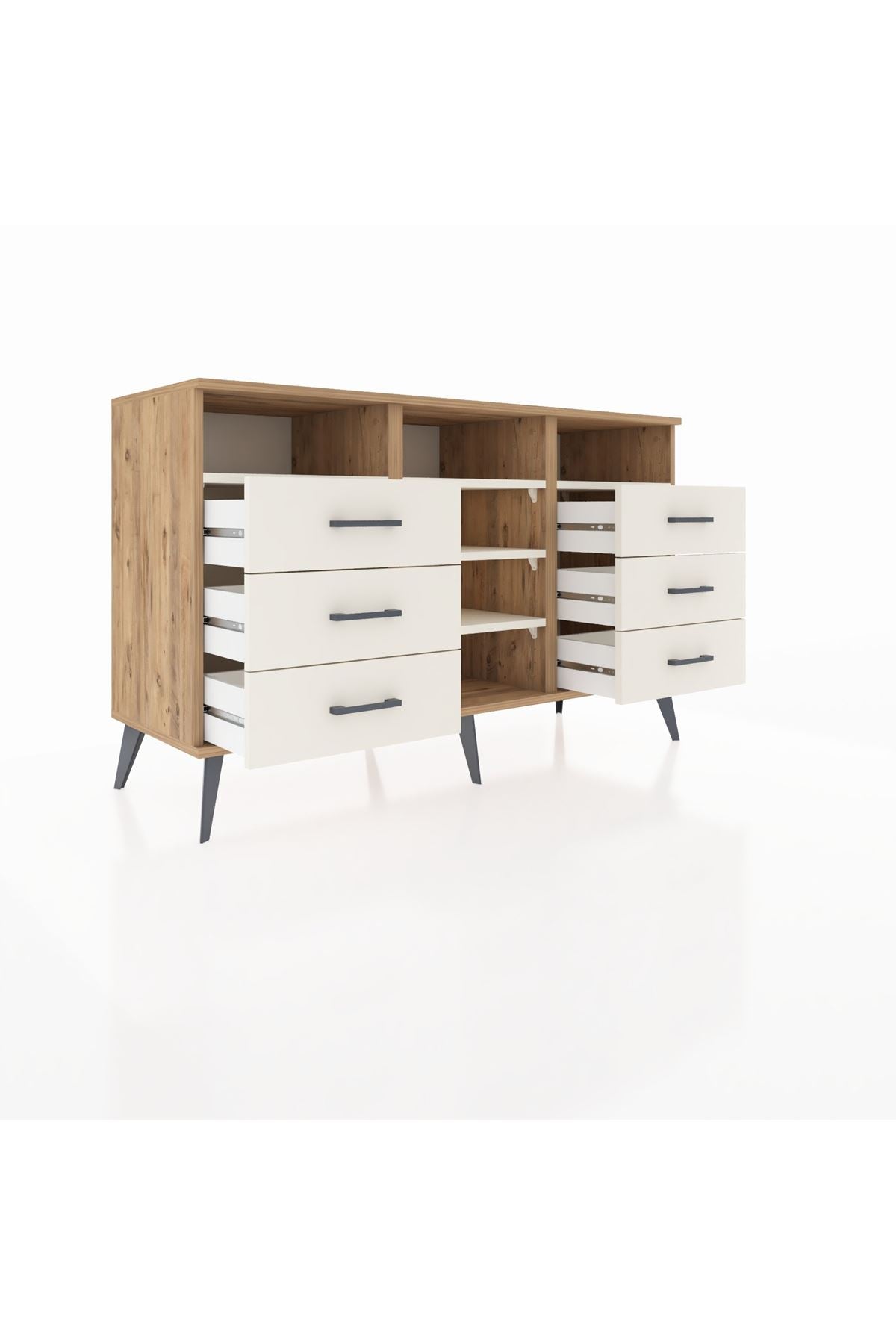 Kronos Konsol 5 Raflı 6 Çekmeceli 132x59x83 - S606M015V22C