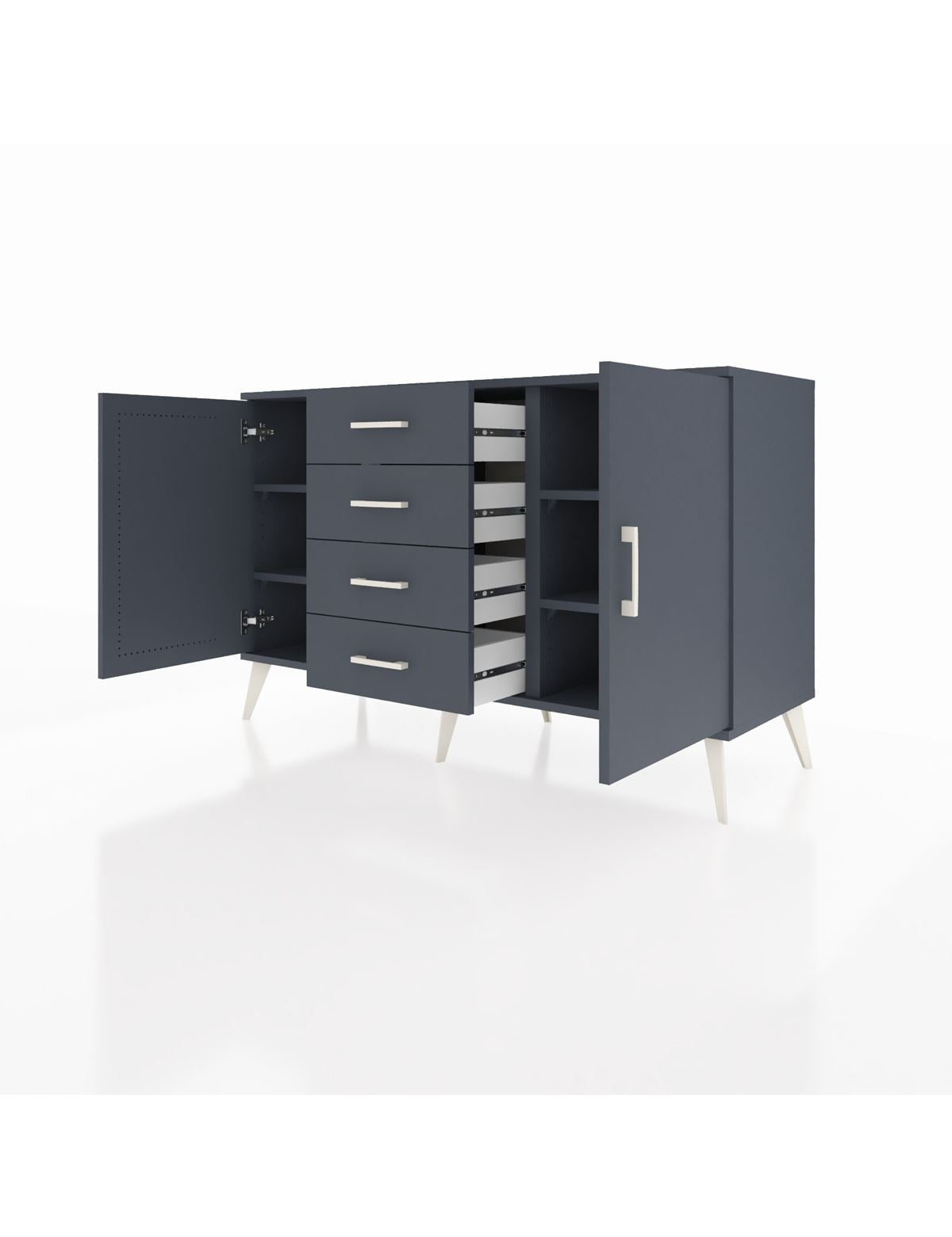 Kronos Konsol 4 Raflı 4 Çekmeceli 2 Kapaklı 132x59x83 - S606M017V17C