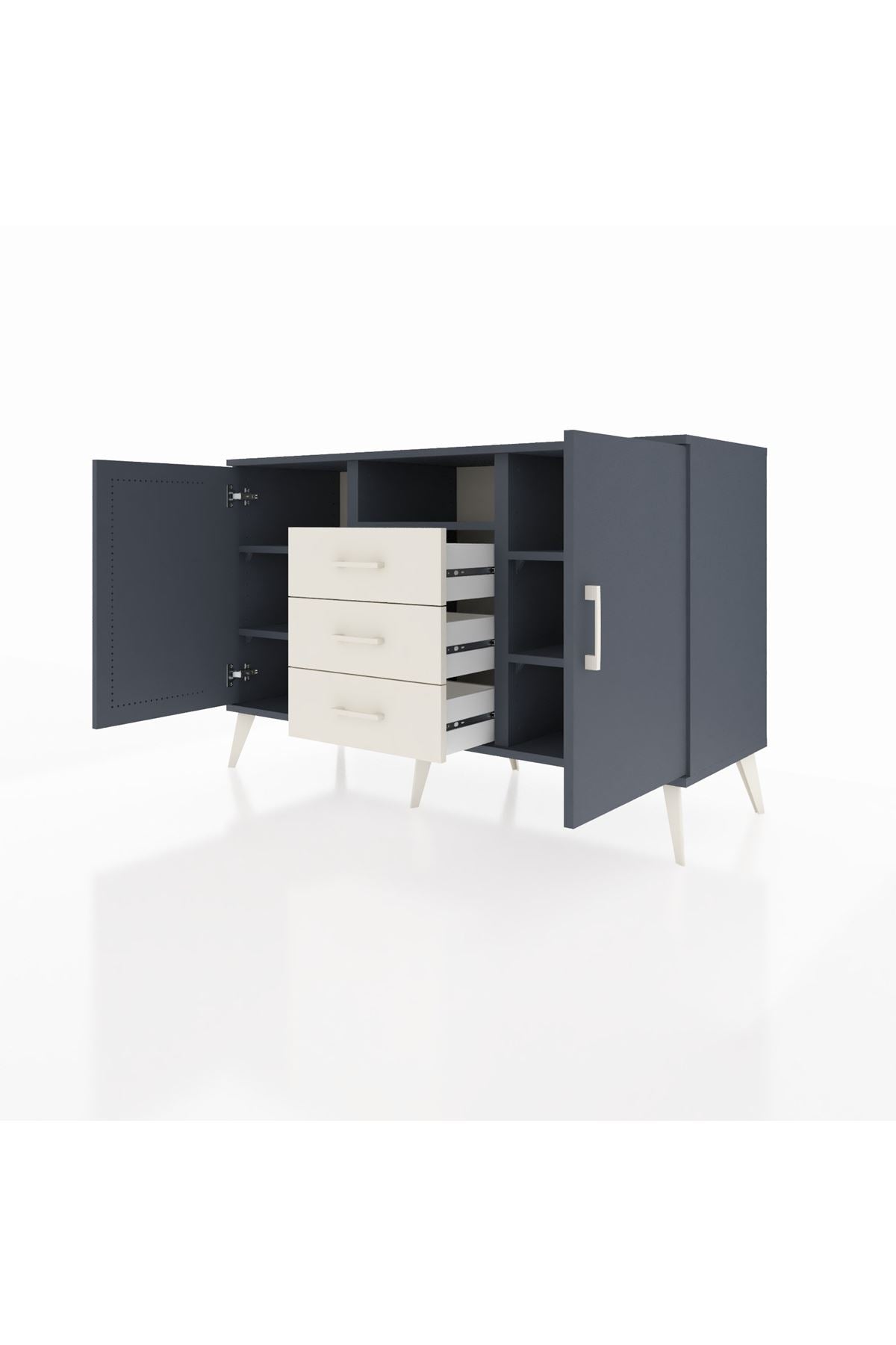 Kronos Konsol 5 Raflı 3 Çekmeceli 2 Kapaklı 132x59x83 - S606M018V16C