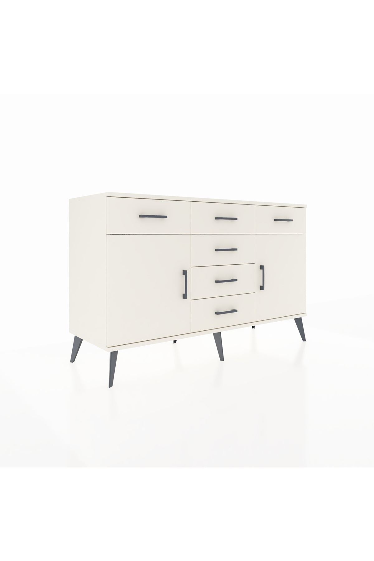 Kronos Konsol 2 Raflı 6 Çekmeceli 2 Kapaklı 132x59x83 - S606M020V04C
