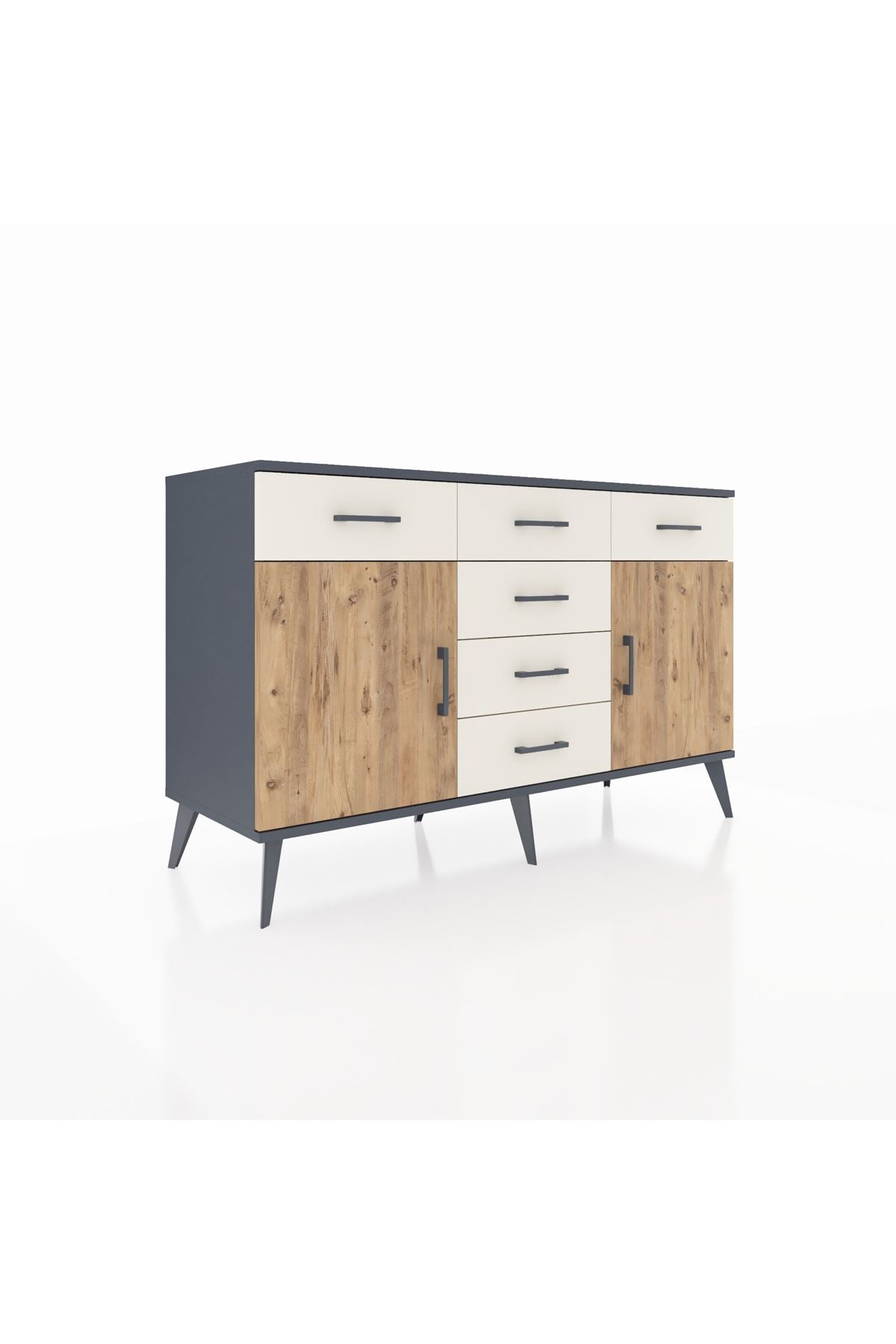 Kronos Konsol 2 Raflı 6 Çekmeceli 2 Kapaklı 132x59x83 - S606M020V10C