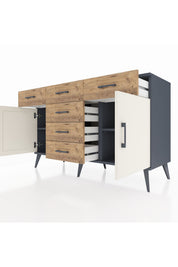 Kronos Konsol 2 Raflı 6 Çekmeceli 2 Kapaklı 132x59x83 - S606M020V15C