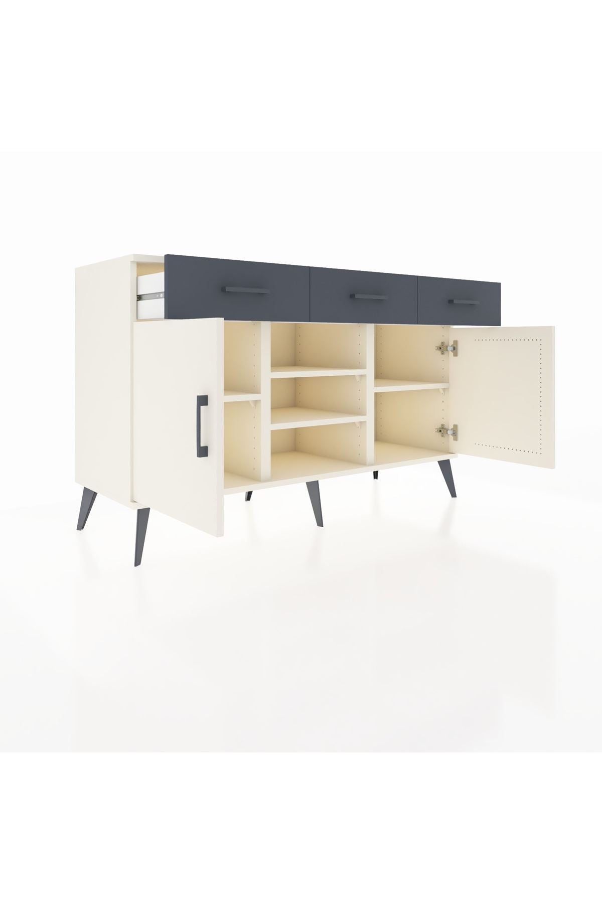 Kronos Konsol 4 Raflı 3 Çekmeceli 2 Kapaklı 132x59x83 - S606M021V05C