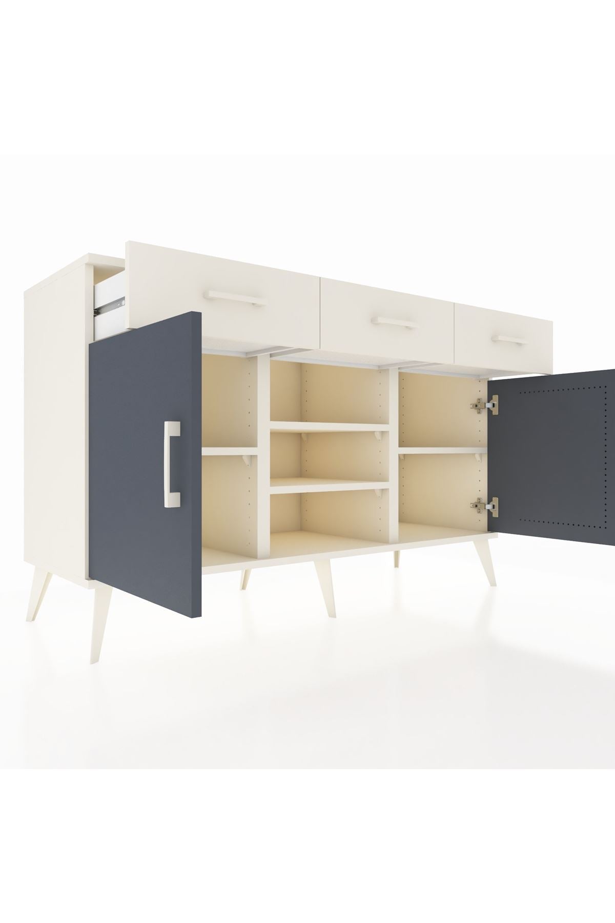 Kronos Konsol 4 Raflı 3 Çekmeceli 2 Kapaklı 132x59x83 - S606M021V07C