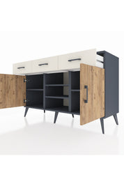 Kronos Konsol 4 Raflı 3 Çekmeceli 2 Kapaklı 132x59x83 - S606M021V10C