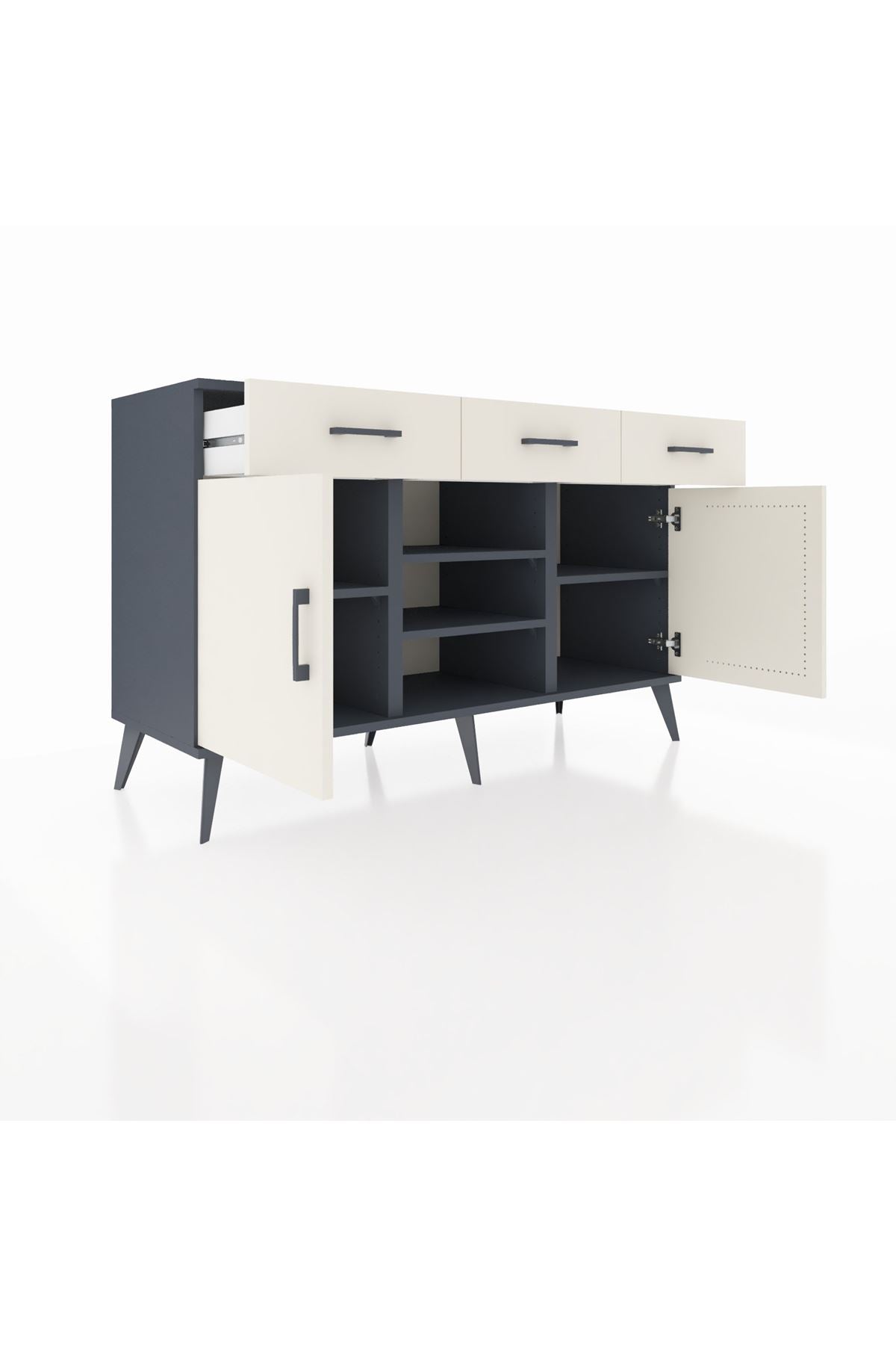 Kronos Konsol 4 Raflı 3 Çekmeceli 2 Kapaklı 132x59x83 - S606M021V13C