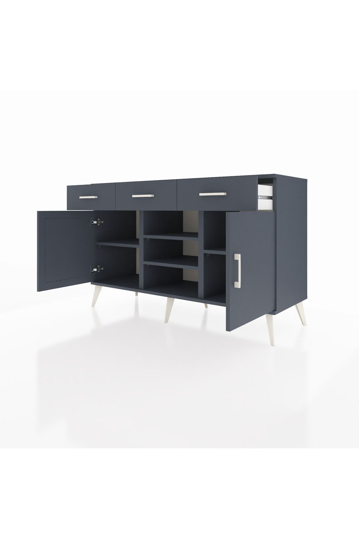 Kronos Konsol 4 Raflı 3 Çekmeceli 2 Kapaklı 132x59x83 - S606M021V17C