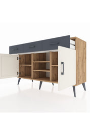 Kronos Konsol 4 Raflı 3 Çekmeceli 2 Kapaklı 132x59x83 - S606M021V23C