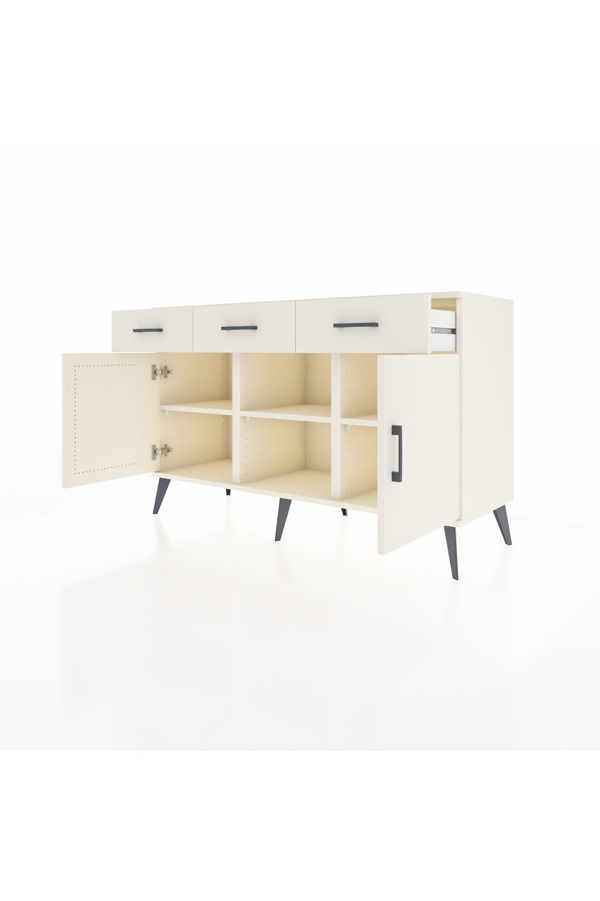 Kronos Konsol 3 Raflı 3 Çekmeceli 3 Kapaklı 132x59x83 - S606M022V04C