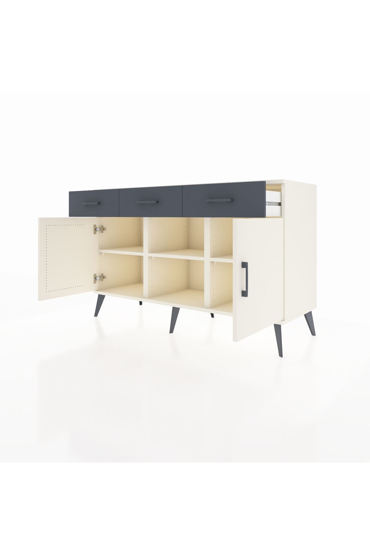 Kronos Konsol 3 Raflı 3 Çekmeceli 3 Kapaklı 132x59x83 - S606M022V05C