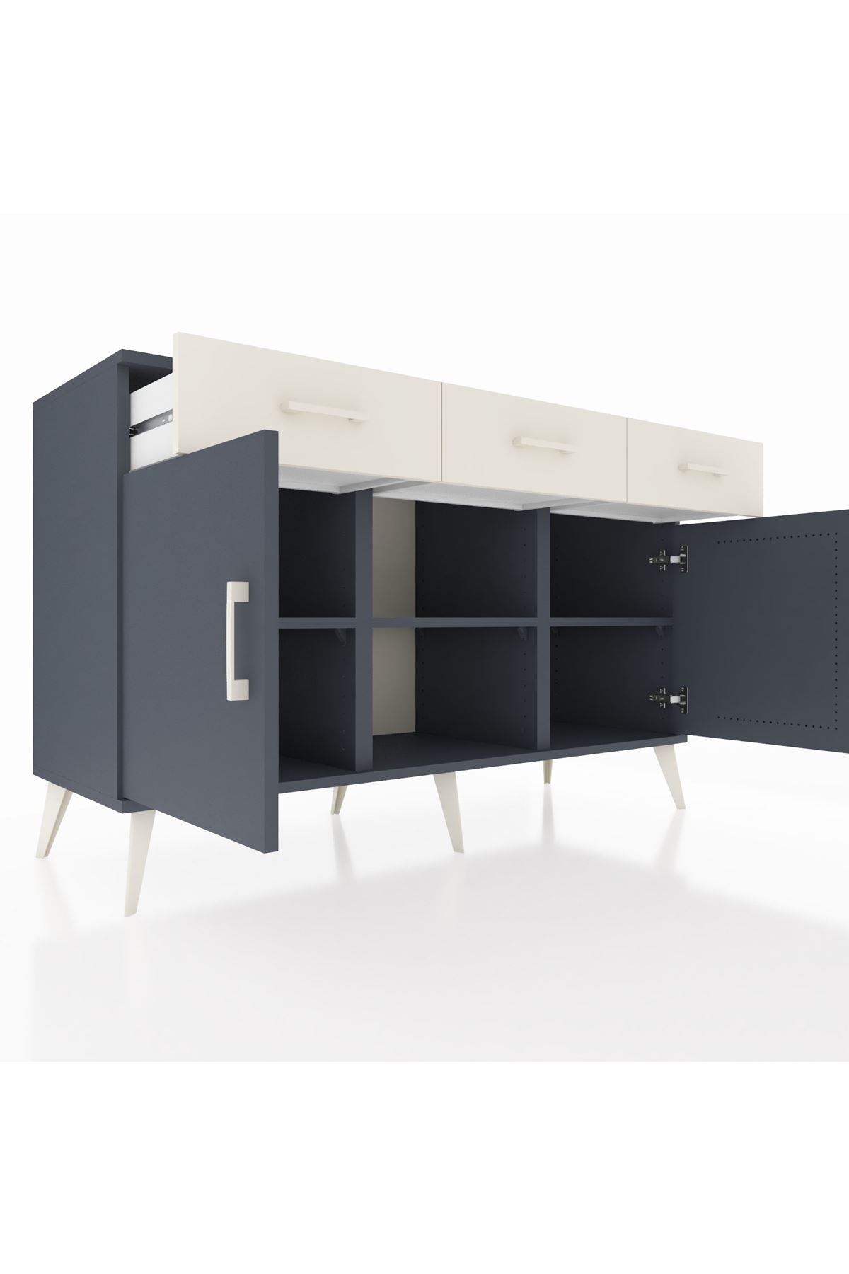 Kronos Konsol 3 Raflı 3 Çekmeceli 3 Kapaklı 132x59x83 - S606M022V16C