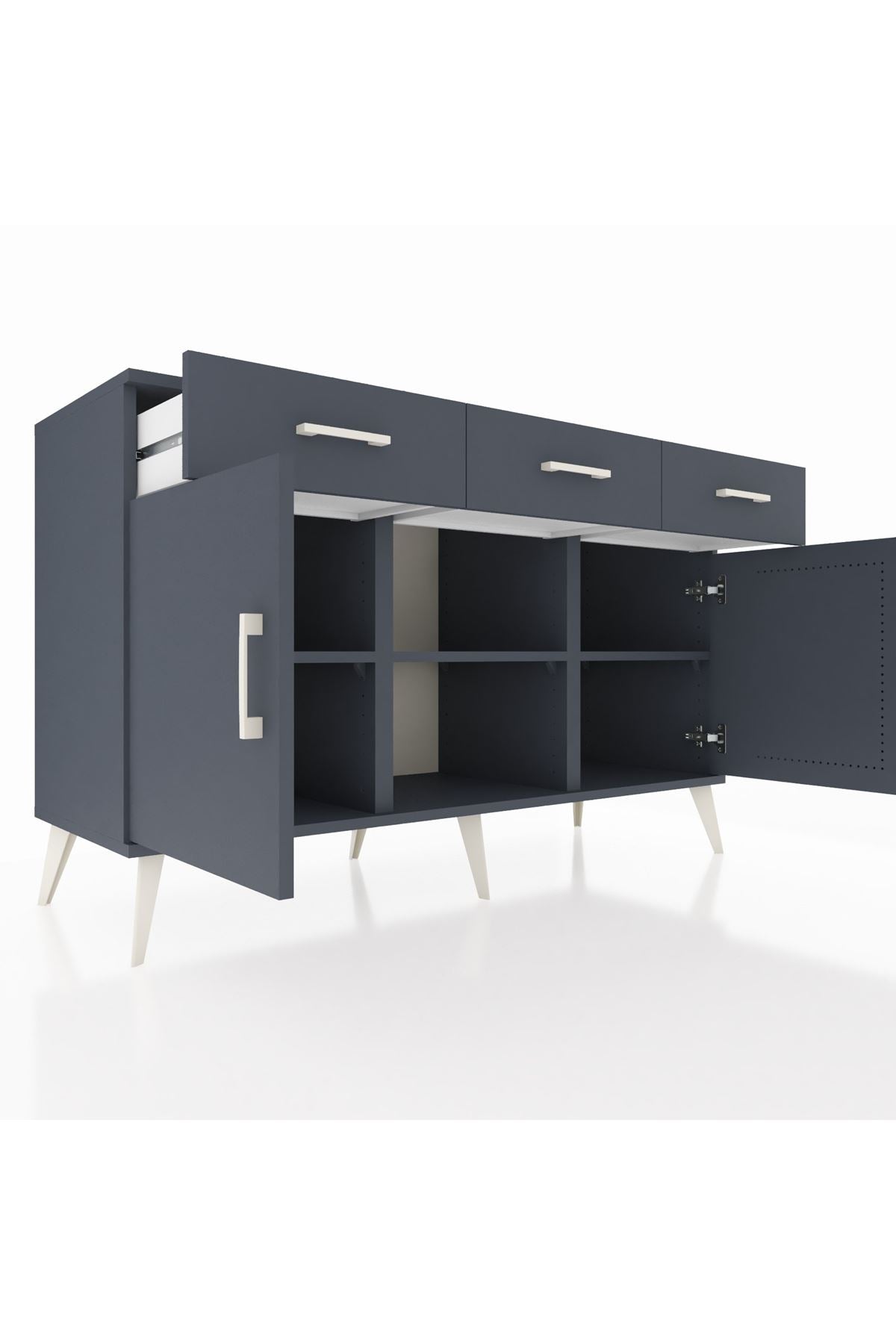 Kronos Konsol 3 Raflı 3 Çekmeceli 3 Kapaklı 132x59x83 - S606M022V17C
