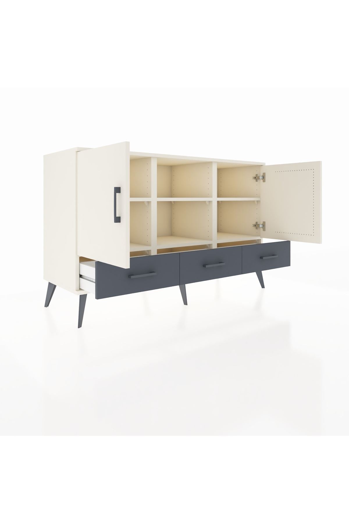 Kronos Konsol 6 Raflı 3 Çekmeceli 3 Kapaklı 132x59x83 - S606M023V05C
