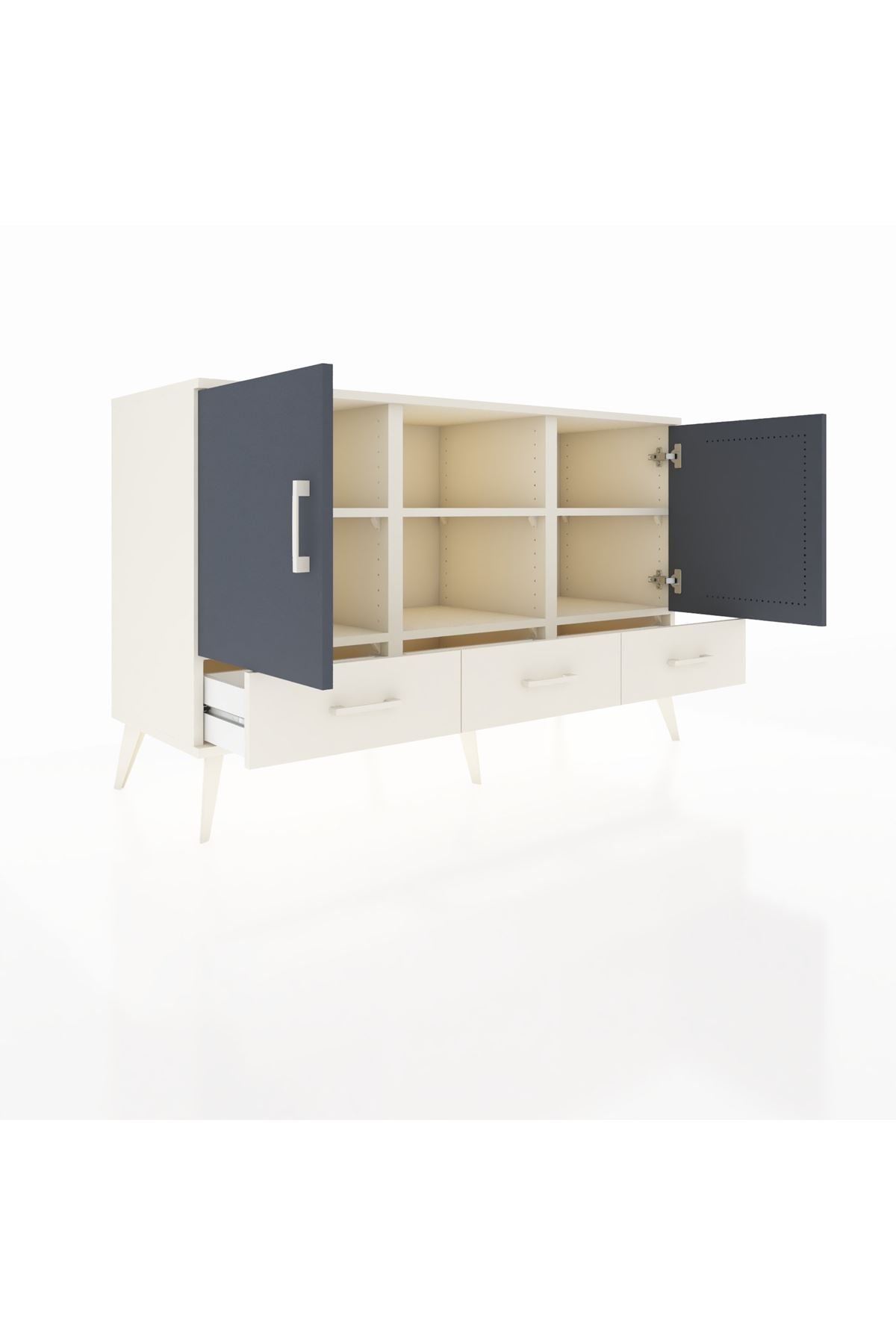 Kronos Konsol 6 Raflı 3 Çekmeceli 3 Kapaklı 132x59x83 - S606M023V07C