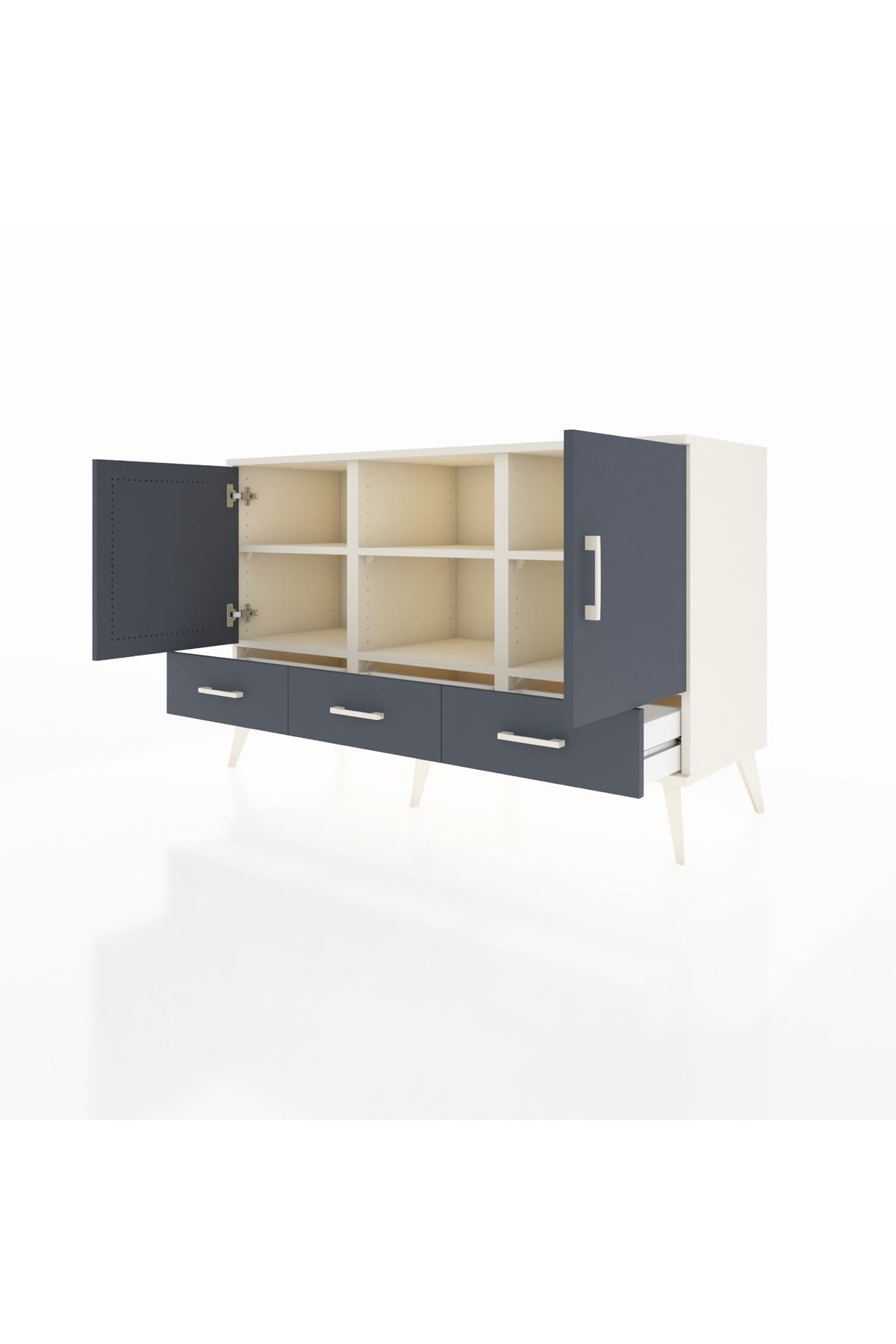 Kronos Konsol 6 Raflı 3 Çekmeceli 3 Kapaklı 132x59x83 - S606M023V08C