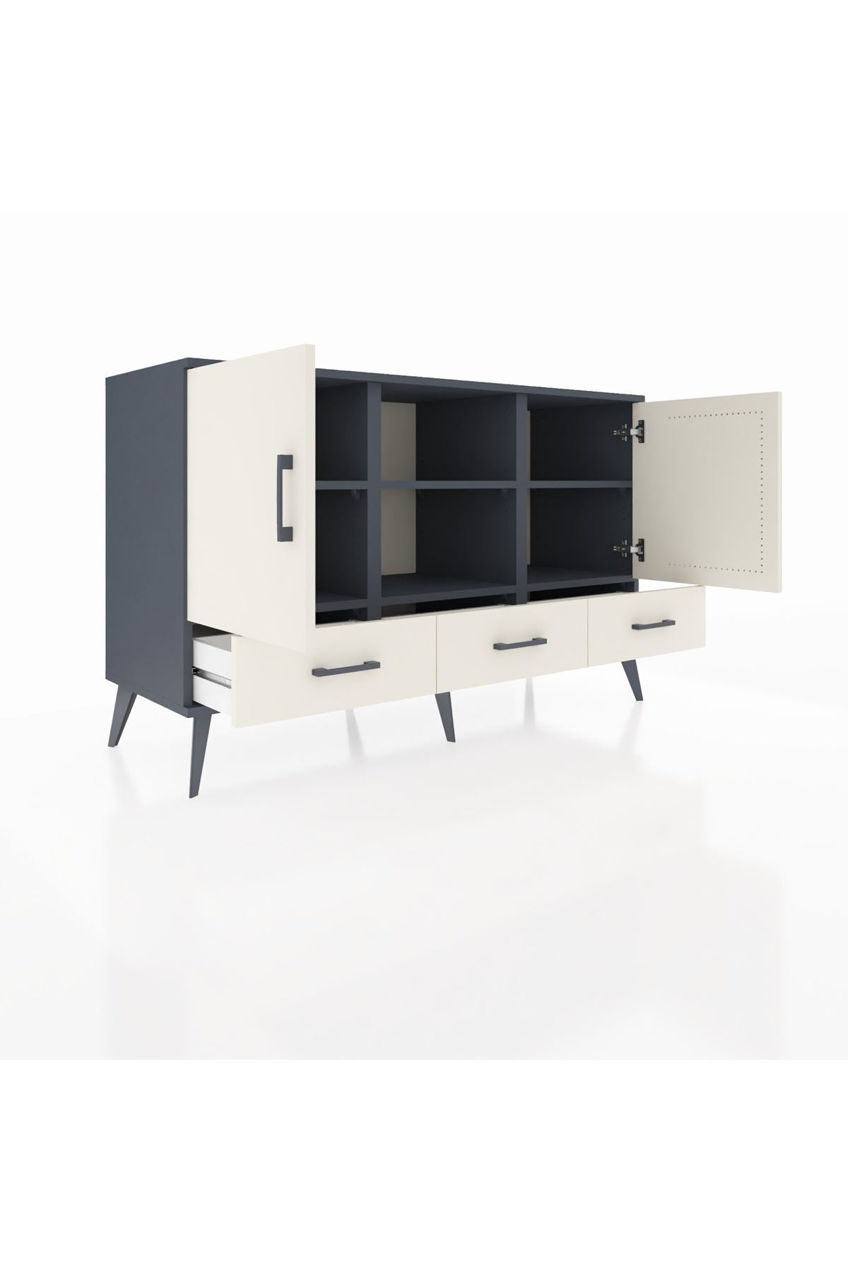 Kronos Konsol 6 Raflı 3 Çekmeceli 3 Kapaklı 132x59x83 - S606M023V13C