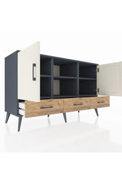 Kronos Konsol 6 Raflı 3 Çekmeceli 3 Kapaklı 132x59x83 - S606M023V15C