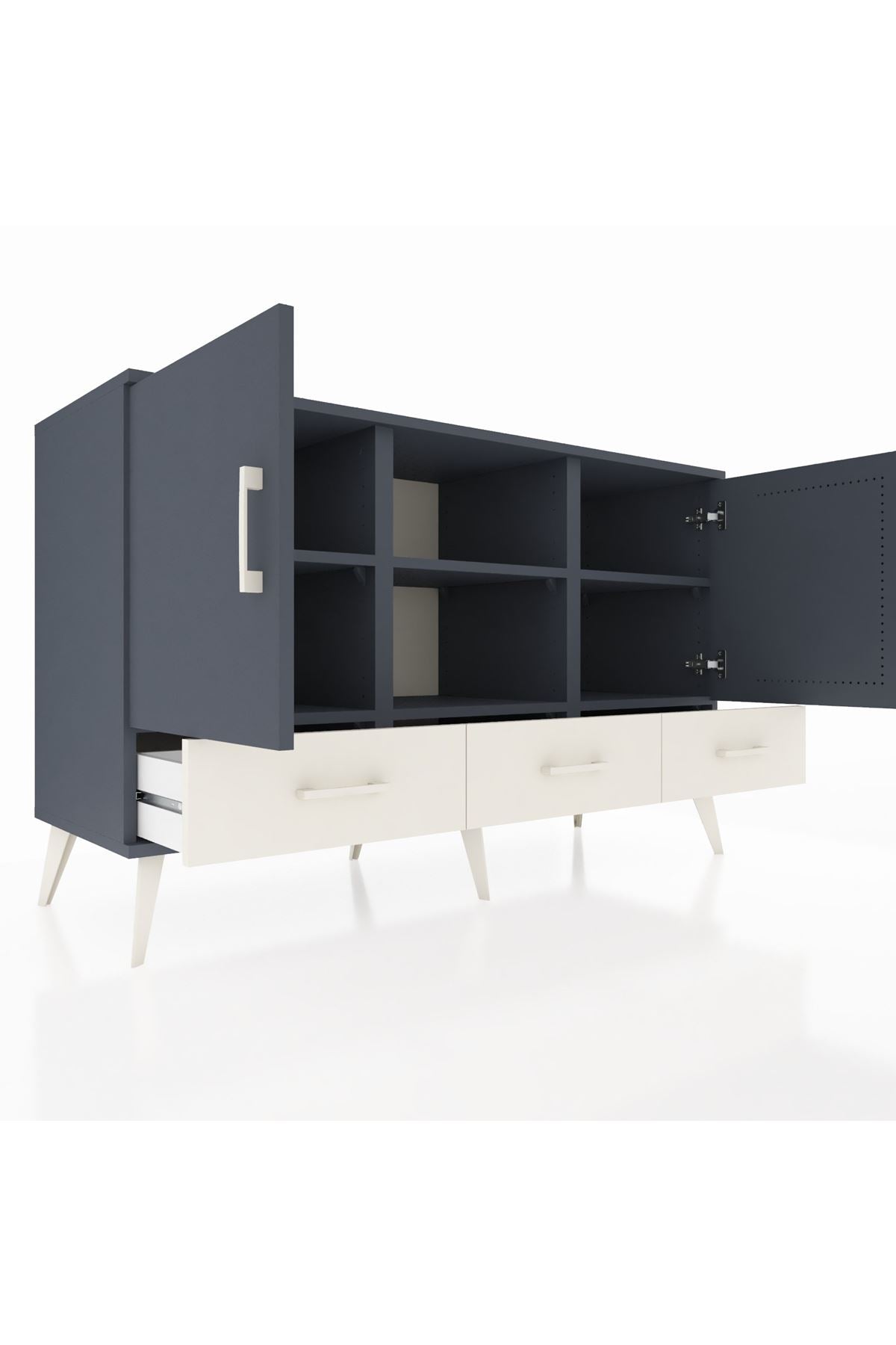 Kronos Konsol 6 Raflı 3 Çekmeceli 3 Kapaklı 132x59x83 - S606M023V16C