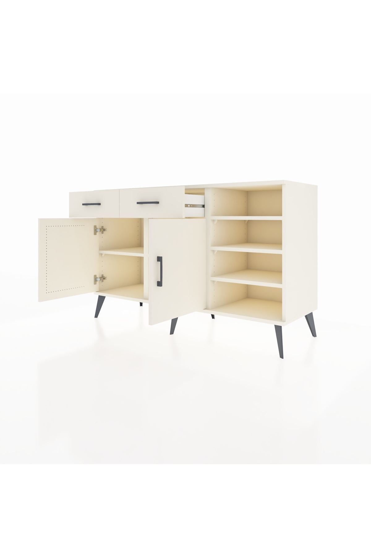 Kronos Konsol 5 Raflı 2 Çekmeceli 2 Kapaklı 132x59x83 - S606M024V04C