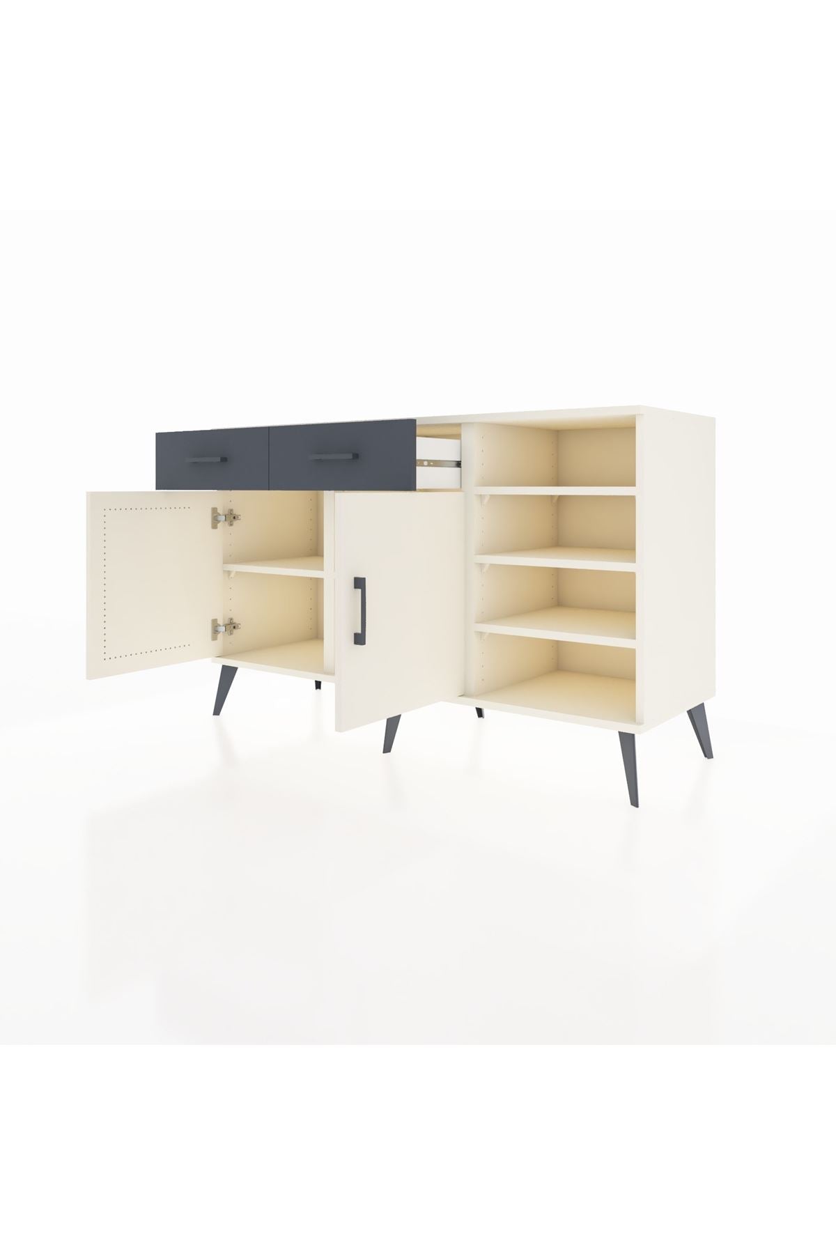 Kronos Konsol 5 Raflı 2 Çekmeceli 2 Kapaklı 132x59x83 - S606M024V05C