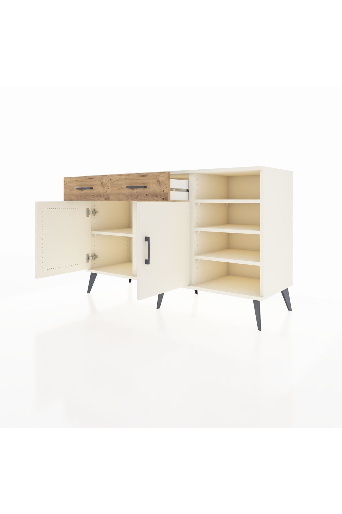 Kronos Konsol 5 Raflı 2 Çekmeceli 2 Kapaklı 132x59x83 - S606M024V06C